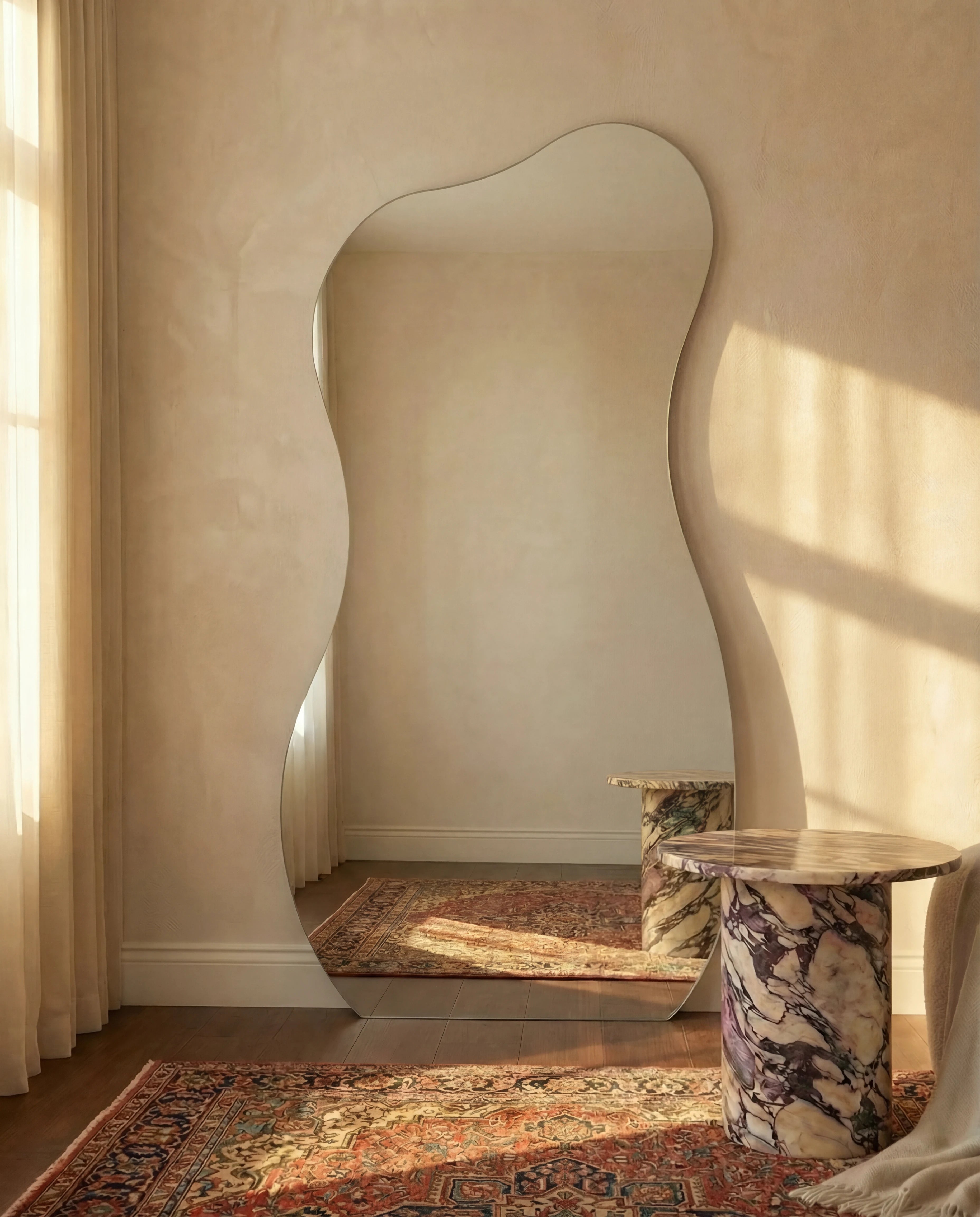 Ralph Squiggly Frameless Standing Mirror