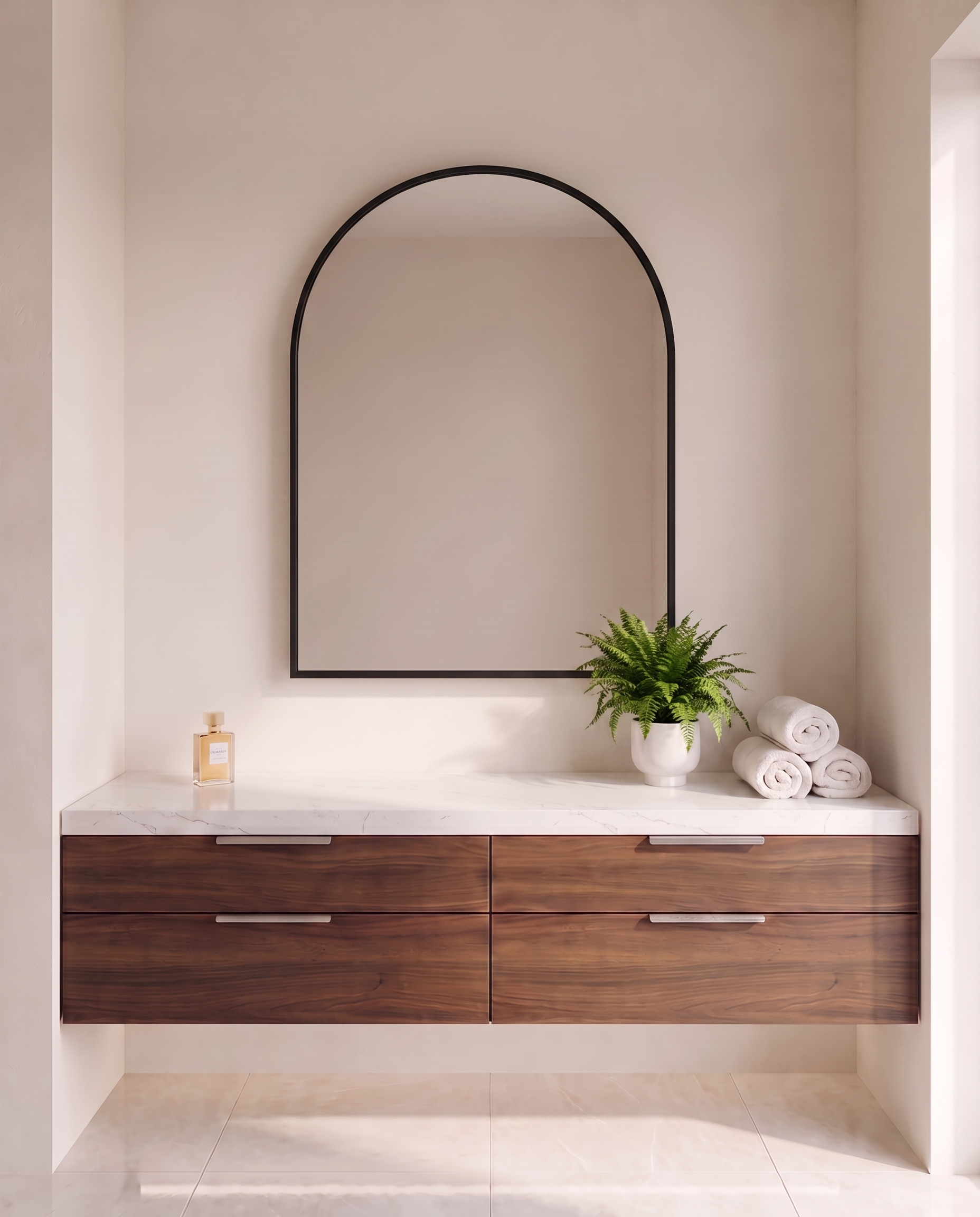 Raphael Arched Black Vanity Wall Mirror
