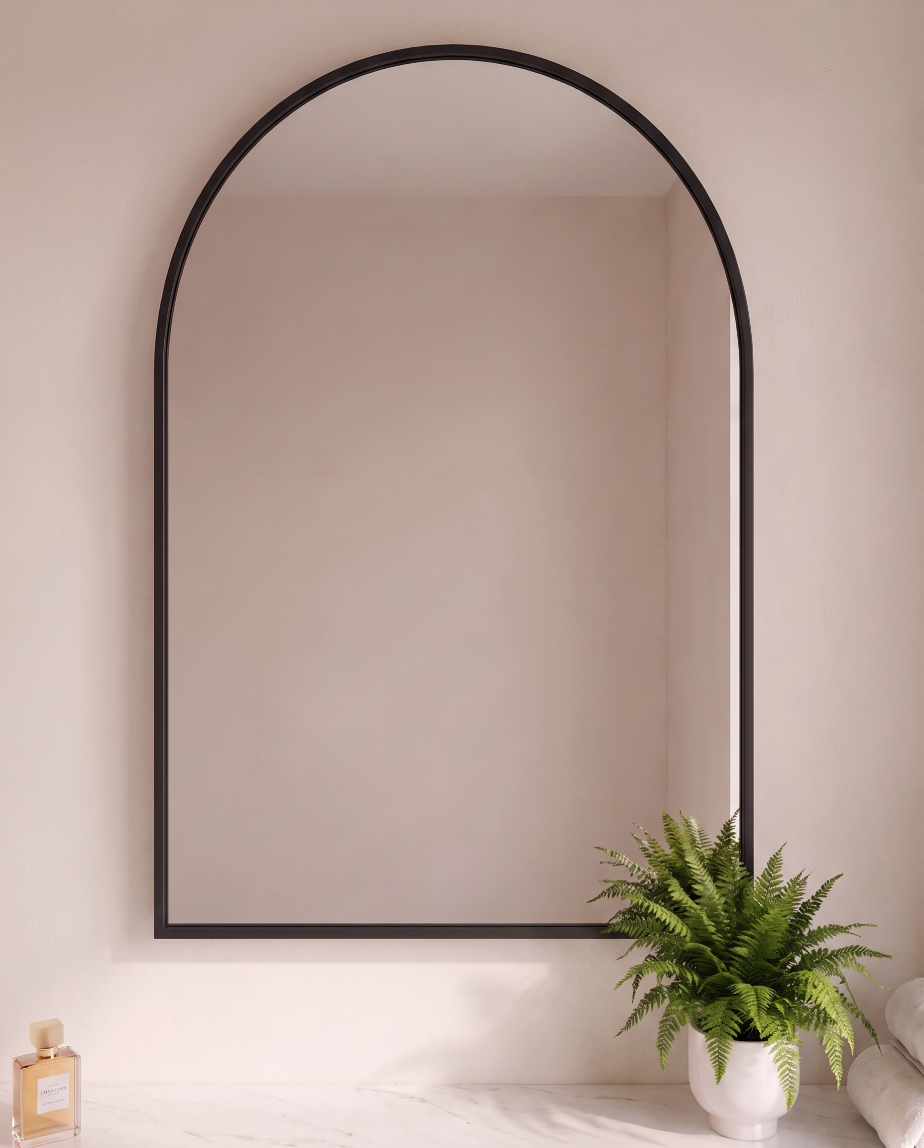Raphael Arched Black Vanity Wall Mirror
