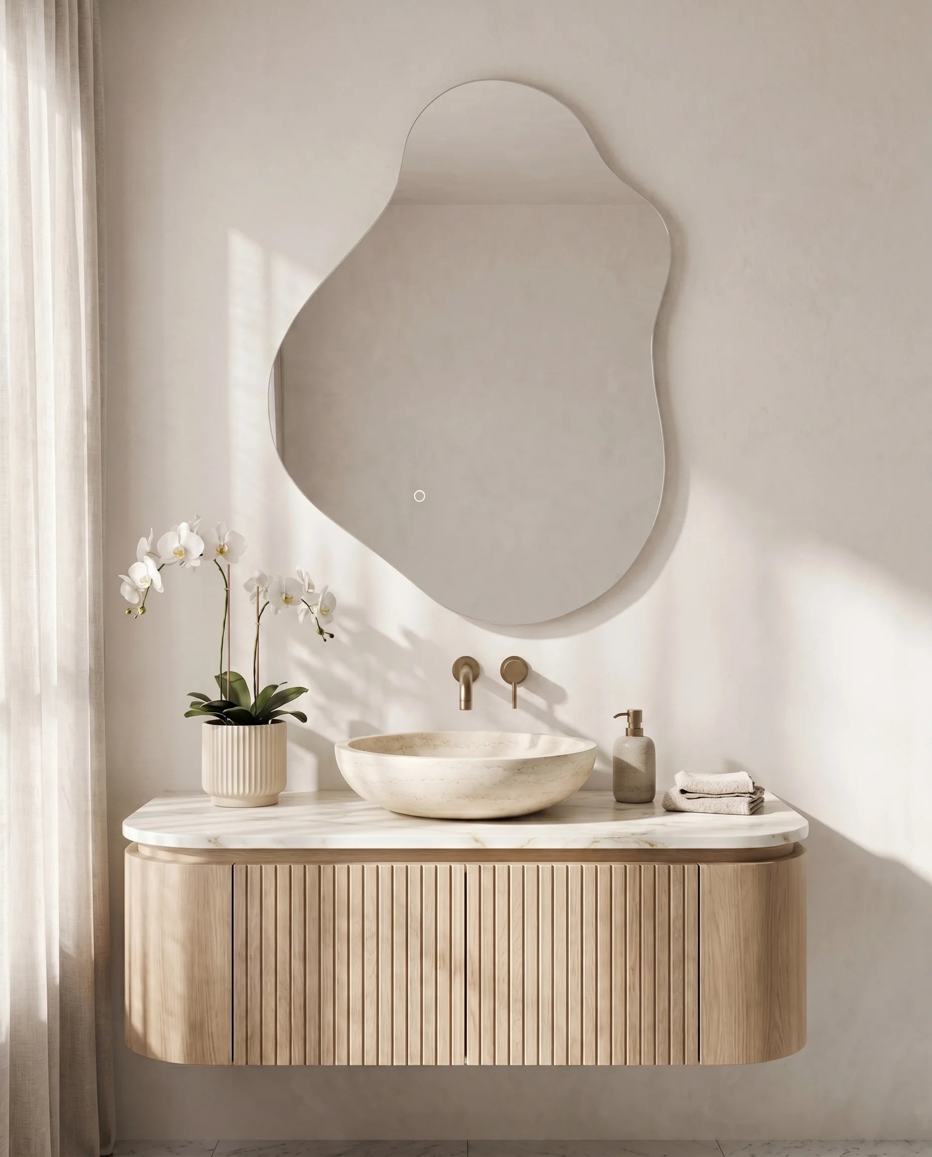Renzo LED Frameless Irregular Wall Mirror