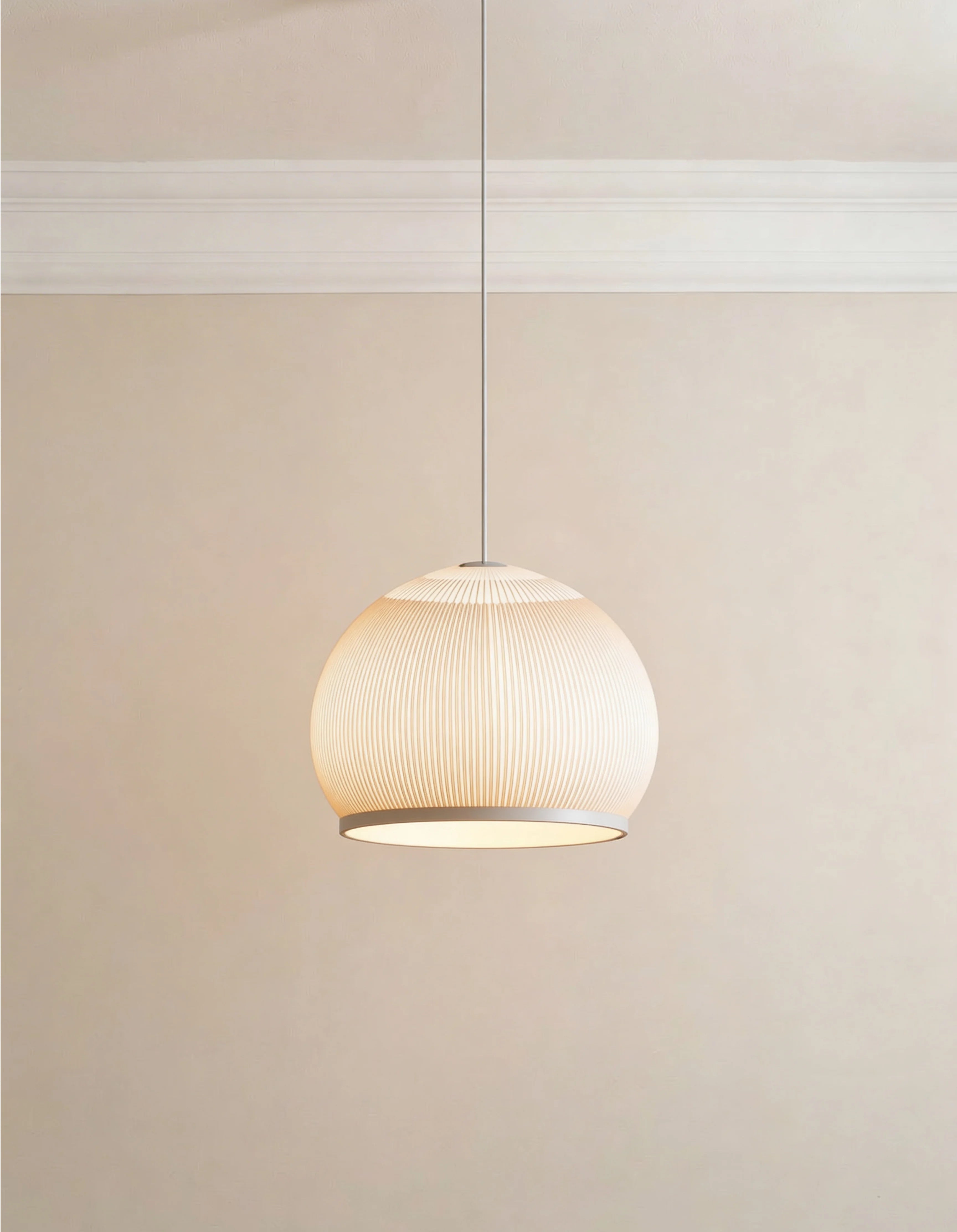 Ribbed Fabric Knit Pendant Light