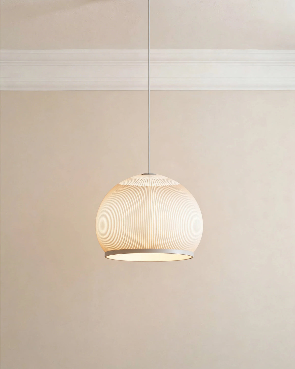 Ribbed fabric knit pendant light