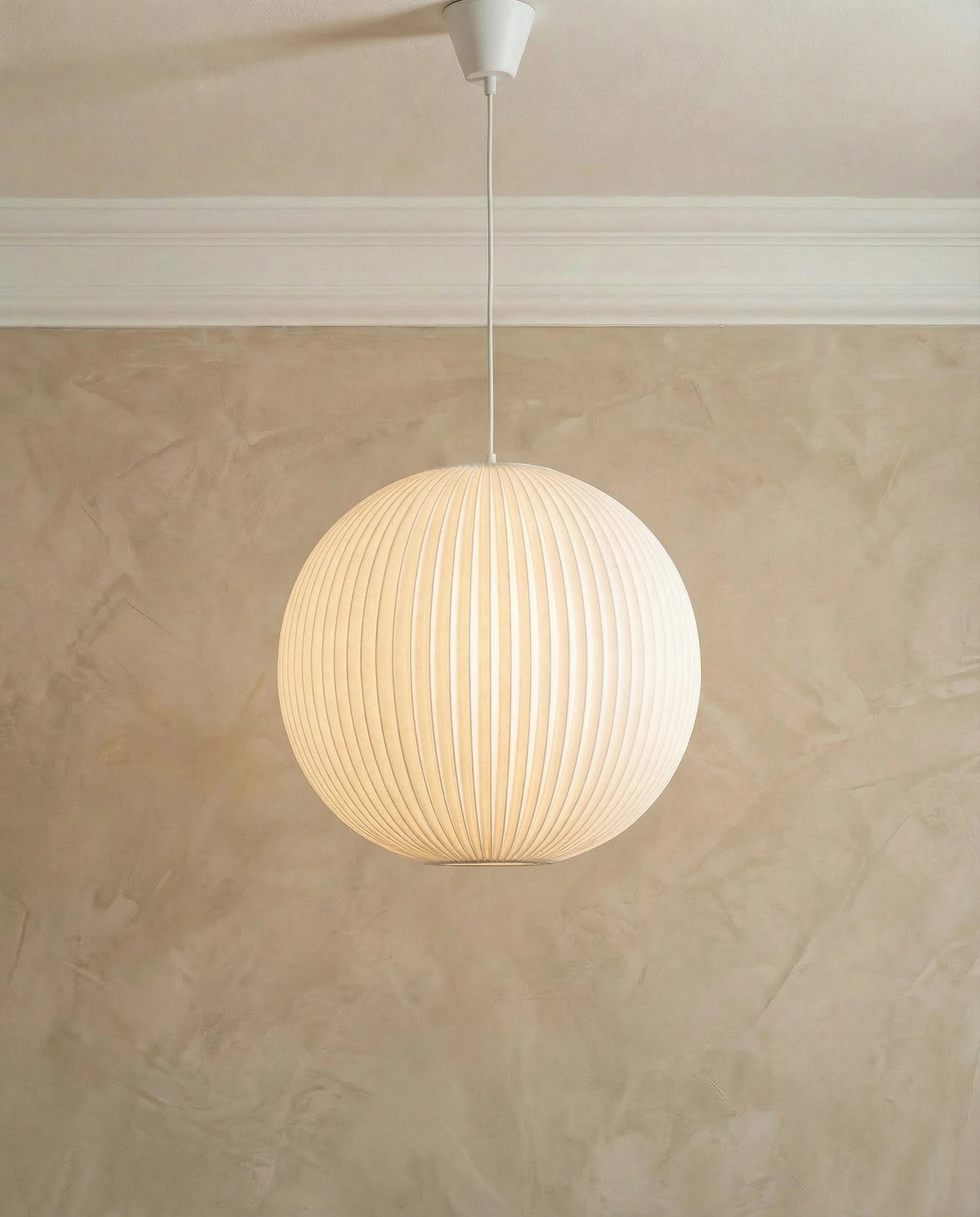 Ribbed Fabric Knit Pendant Light