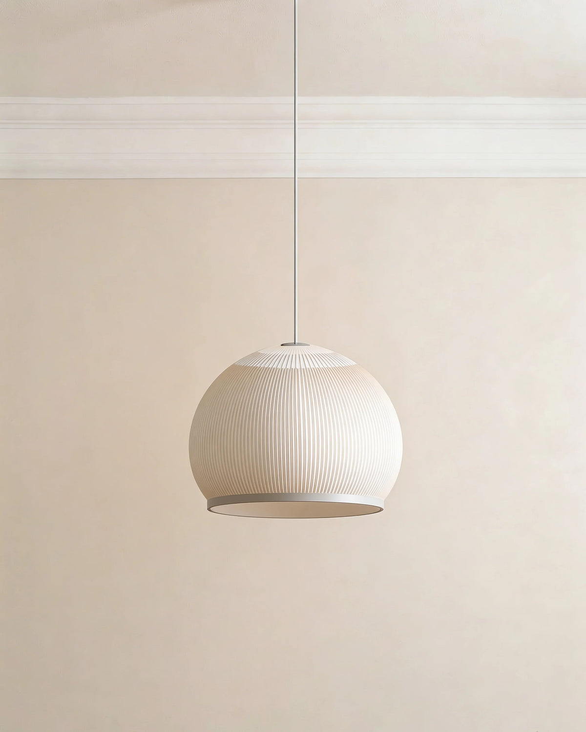 Fabric pendant light in a Dubai living room
