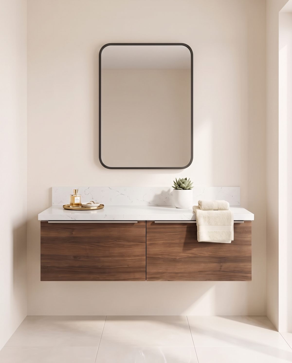 Black Inner Frame LED Rectangular Vanity Wall Mirror