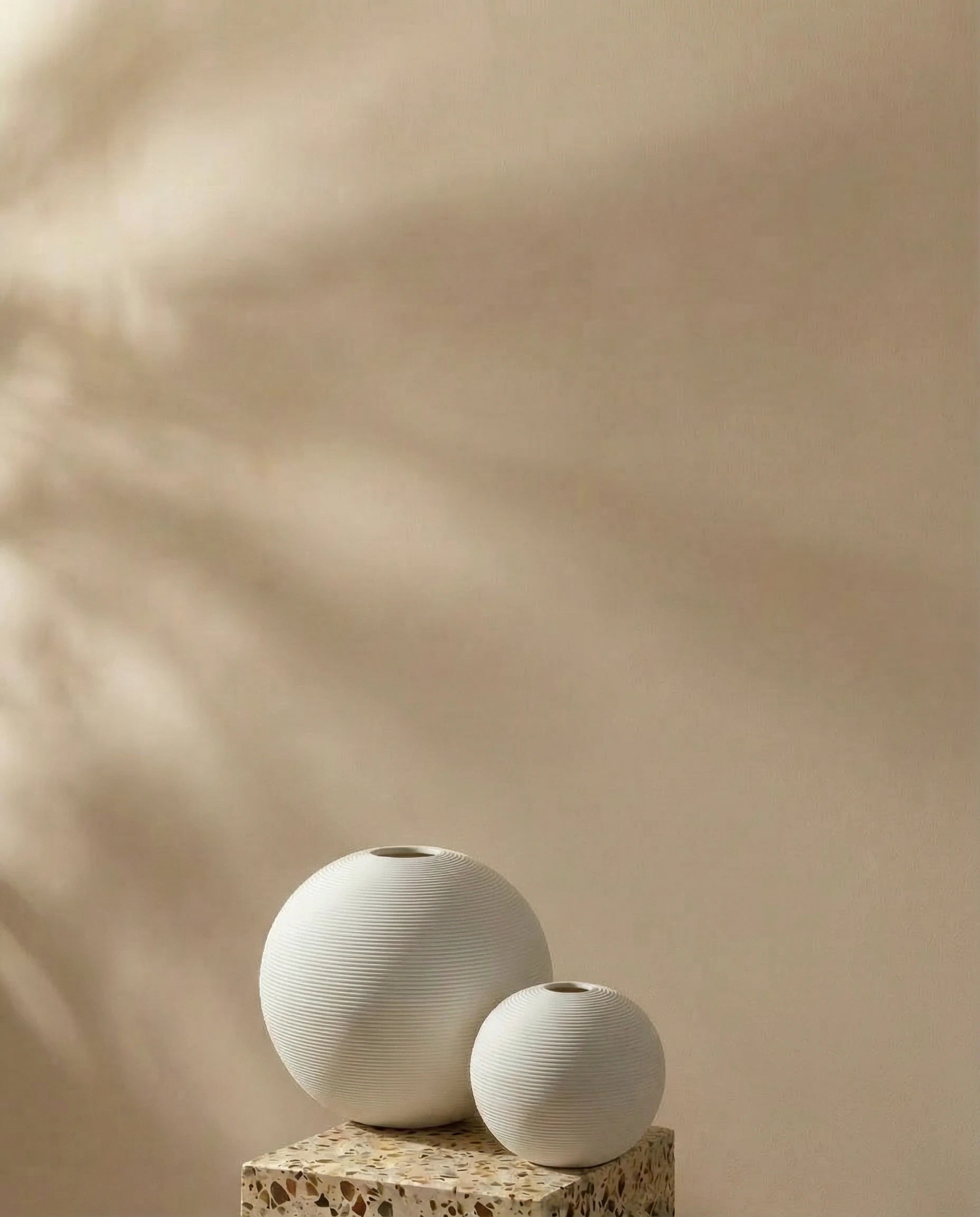Rumi Minimal Textured Round Ceramic Vase