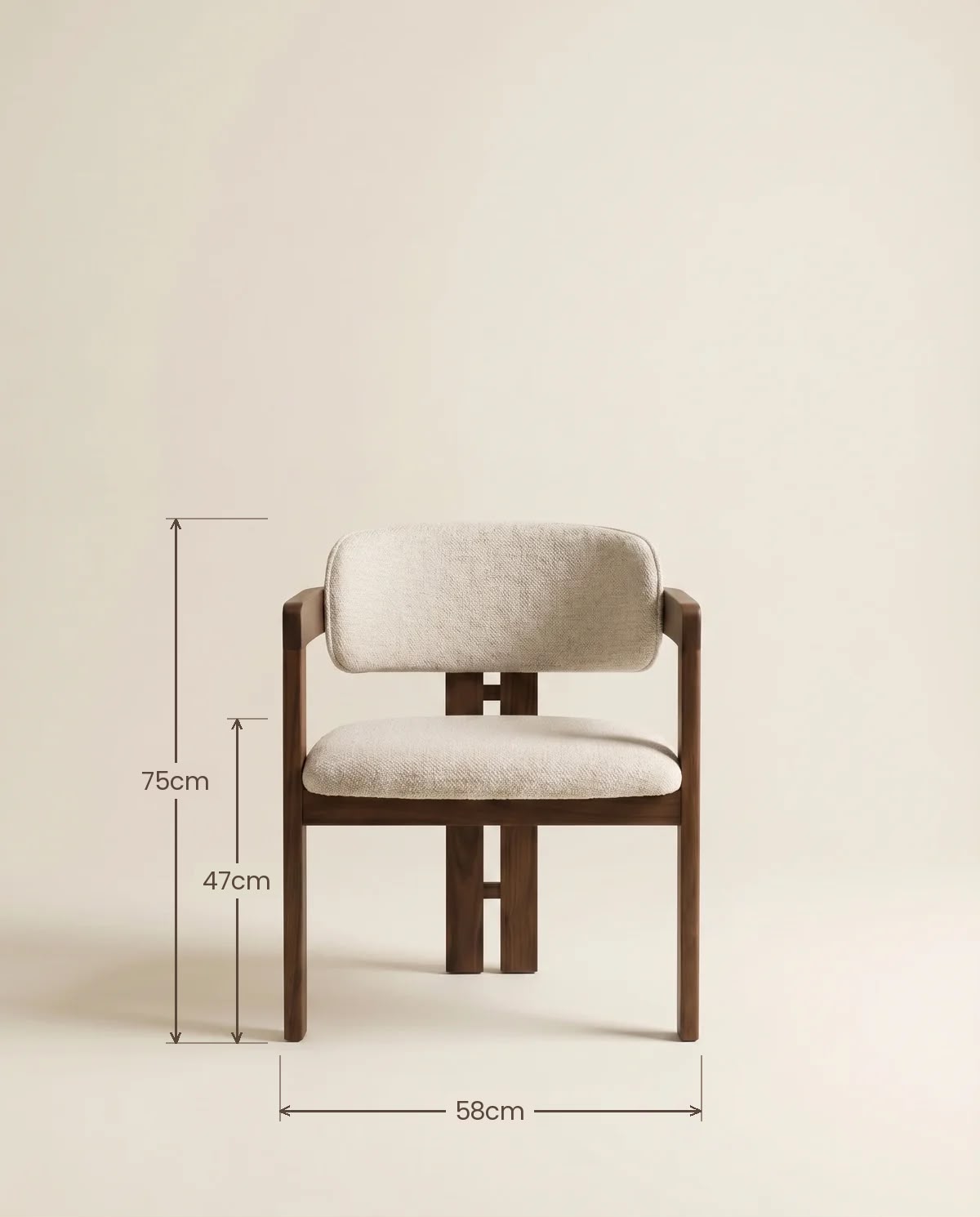Saskia Walnut & Beige Dining Chair