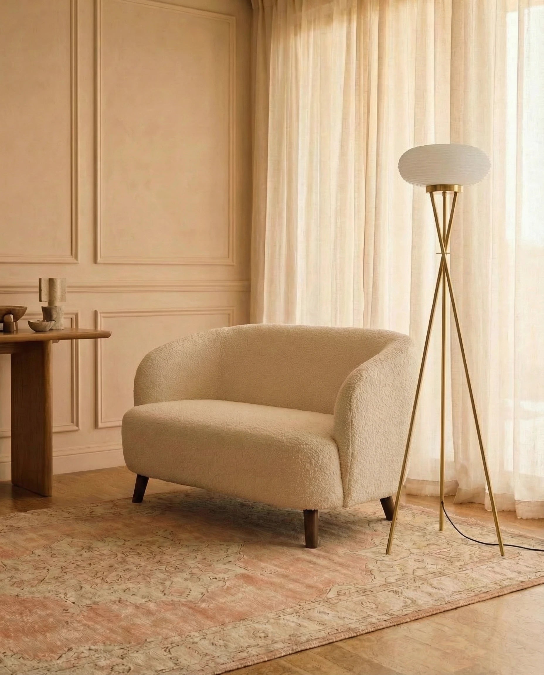 Sephora Minimalist Brass Tripod Floor Lamp