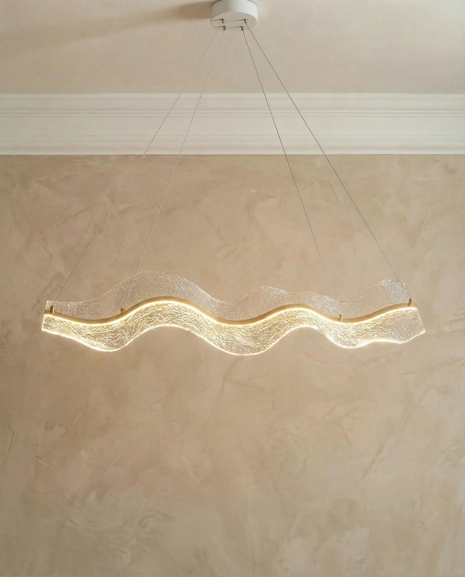 Golden Wavy LED Pendant Light