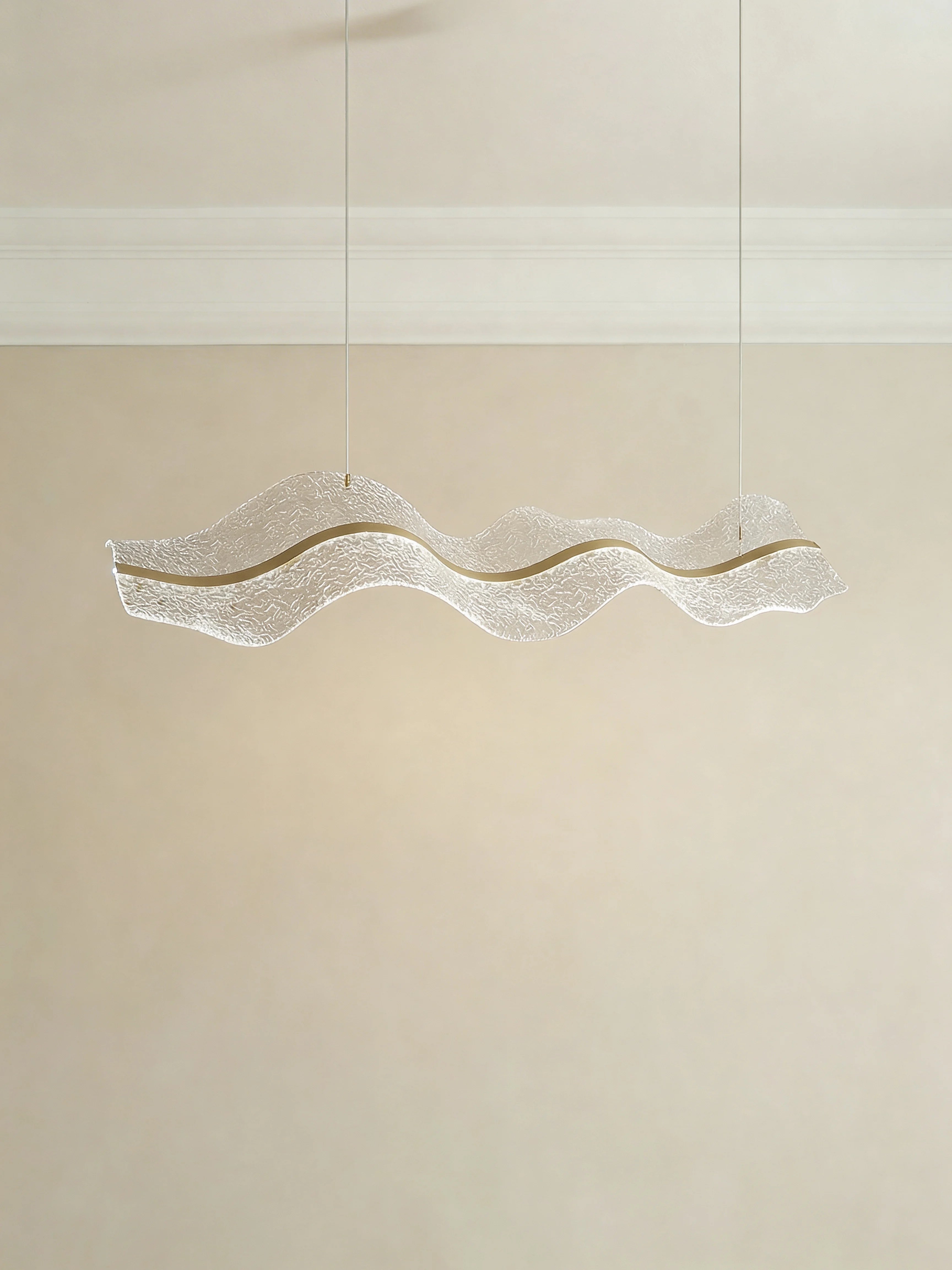 Golden Wavy LED Pendant Light