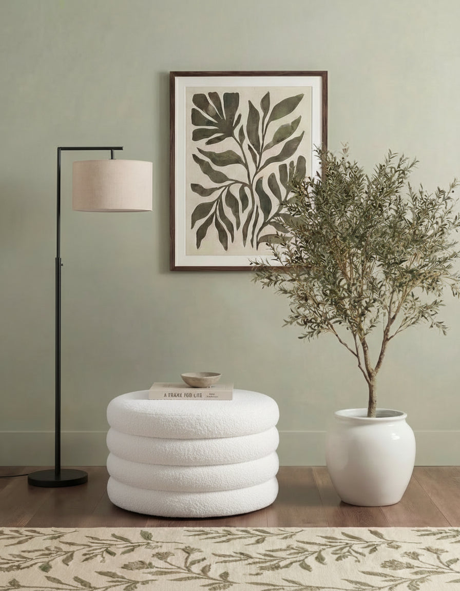 Sherpa Wide Vault Pouf Ottoman