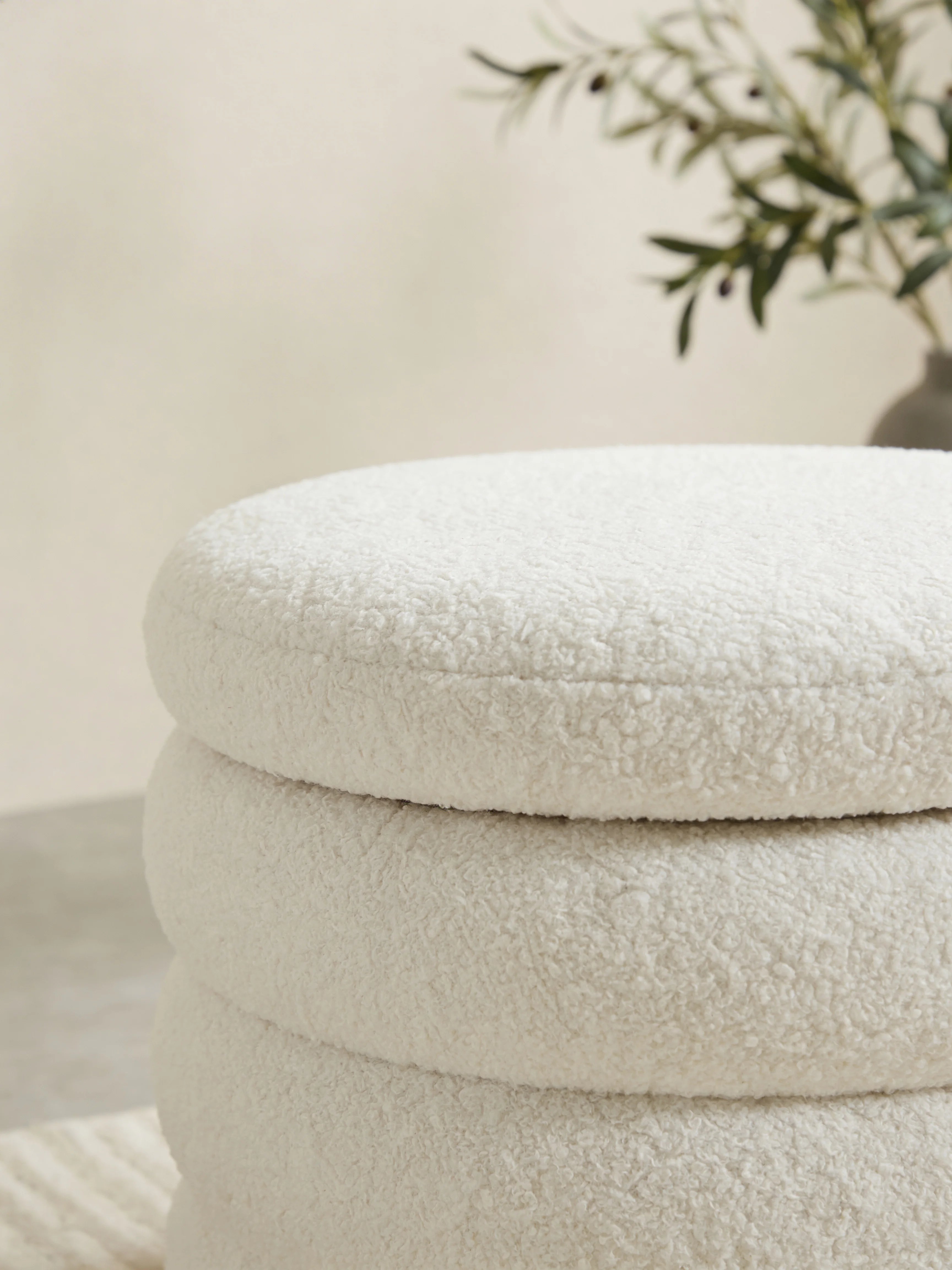 Sherpa Wide Vault Pouf Ottoman