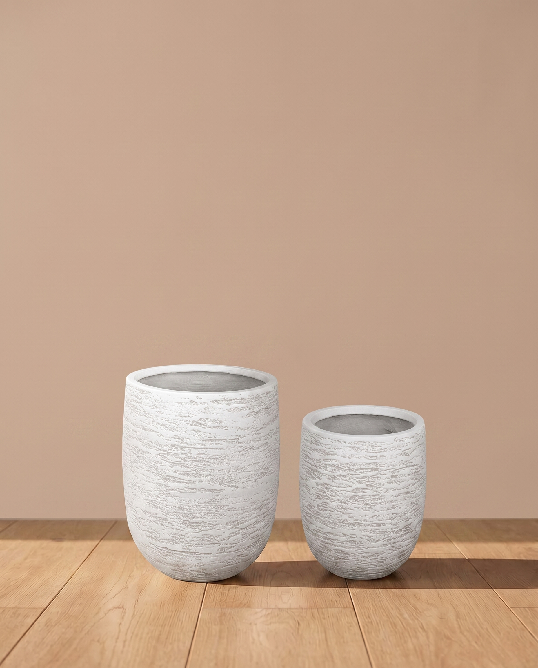 Snowy White Fibreclay Planters