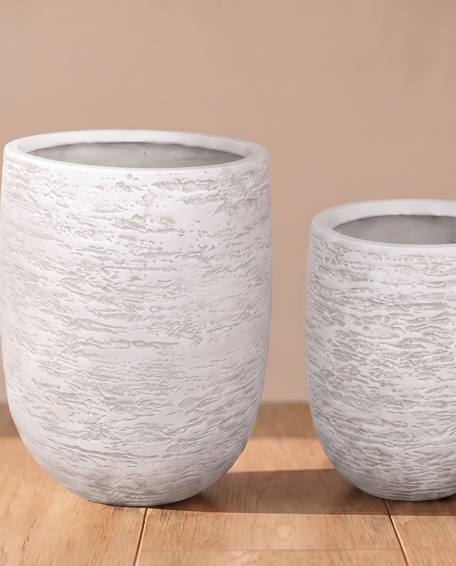 Snowy White Fibreclay Planters