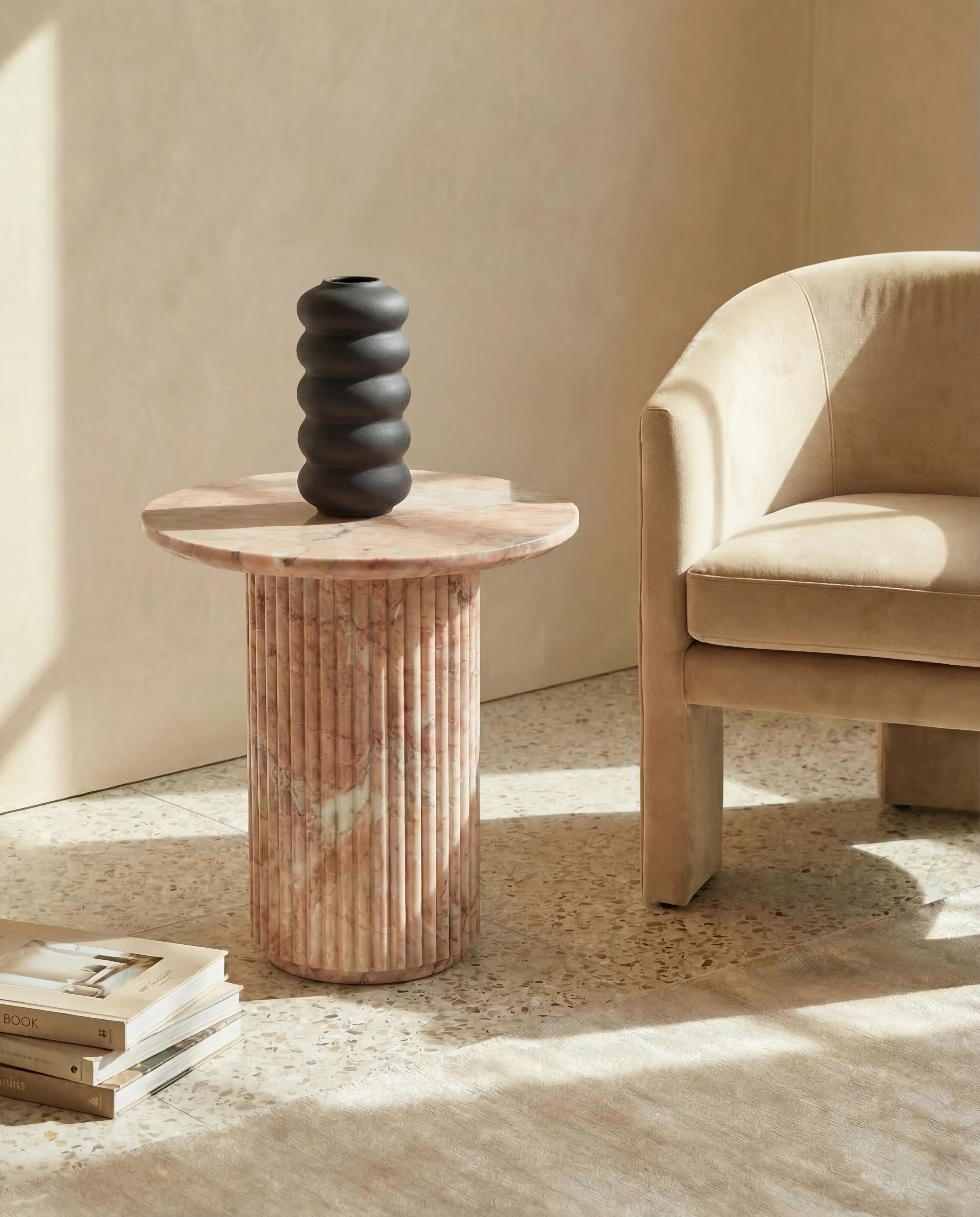 Sora Black Spiral Ceramic Vase