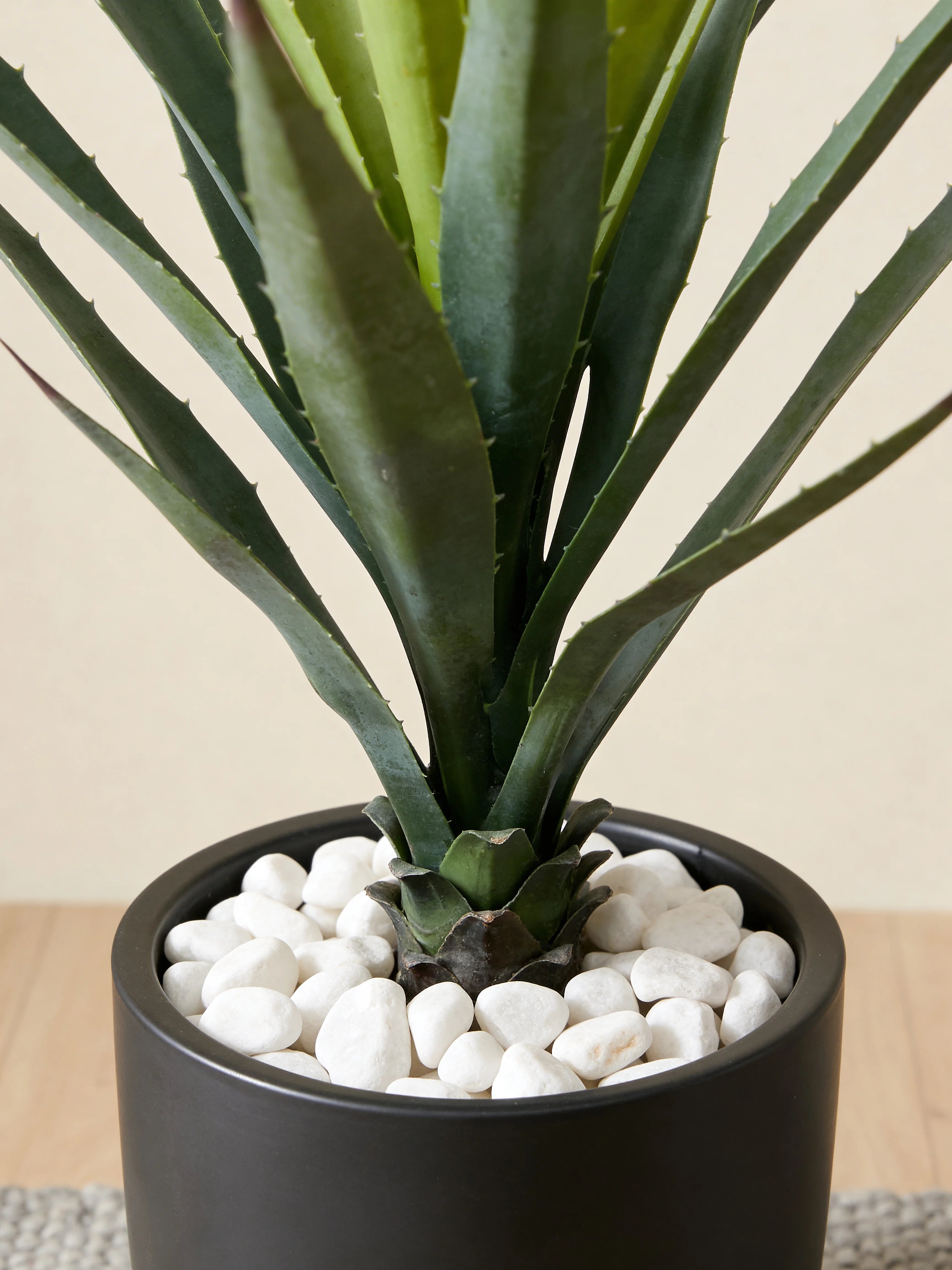 Spiked agave artificial plant in a Dubai living room