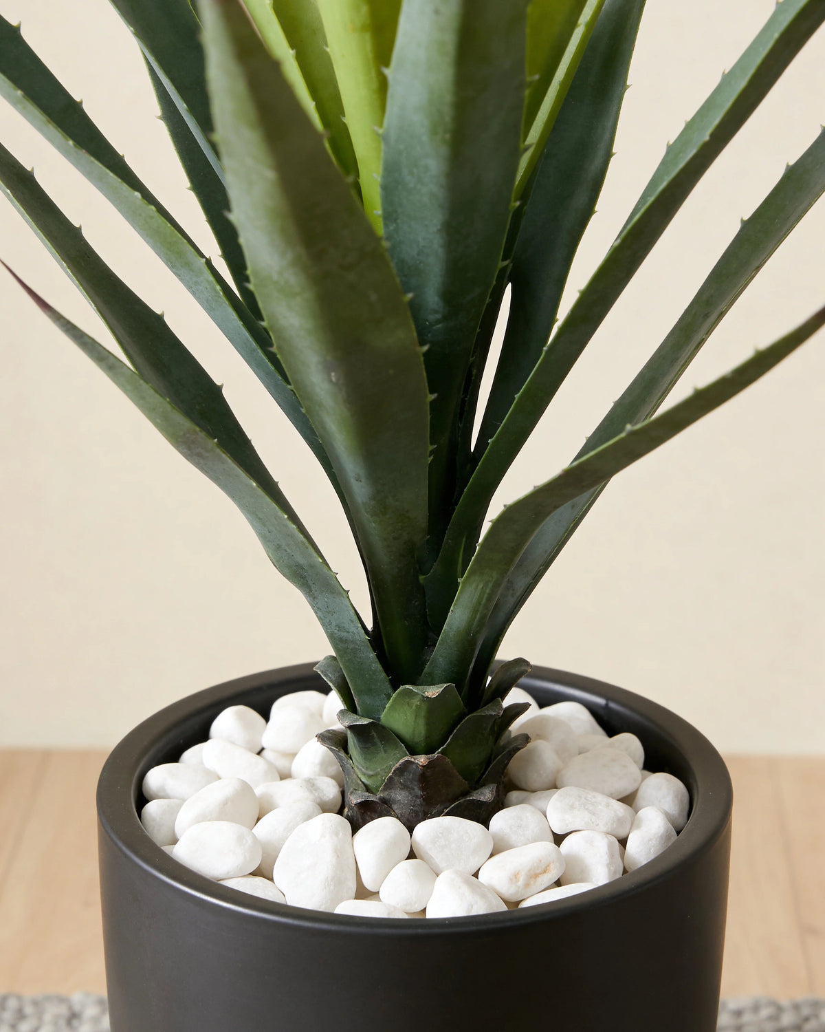Spiked agave artificial plant in a Dubai living room