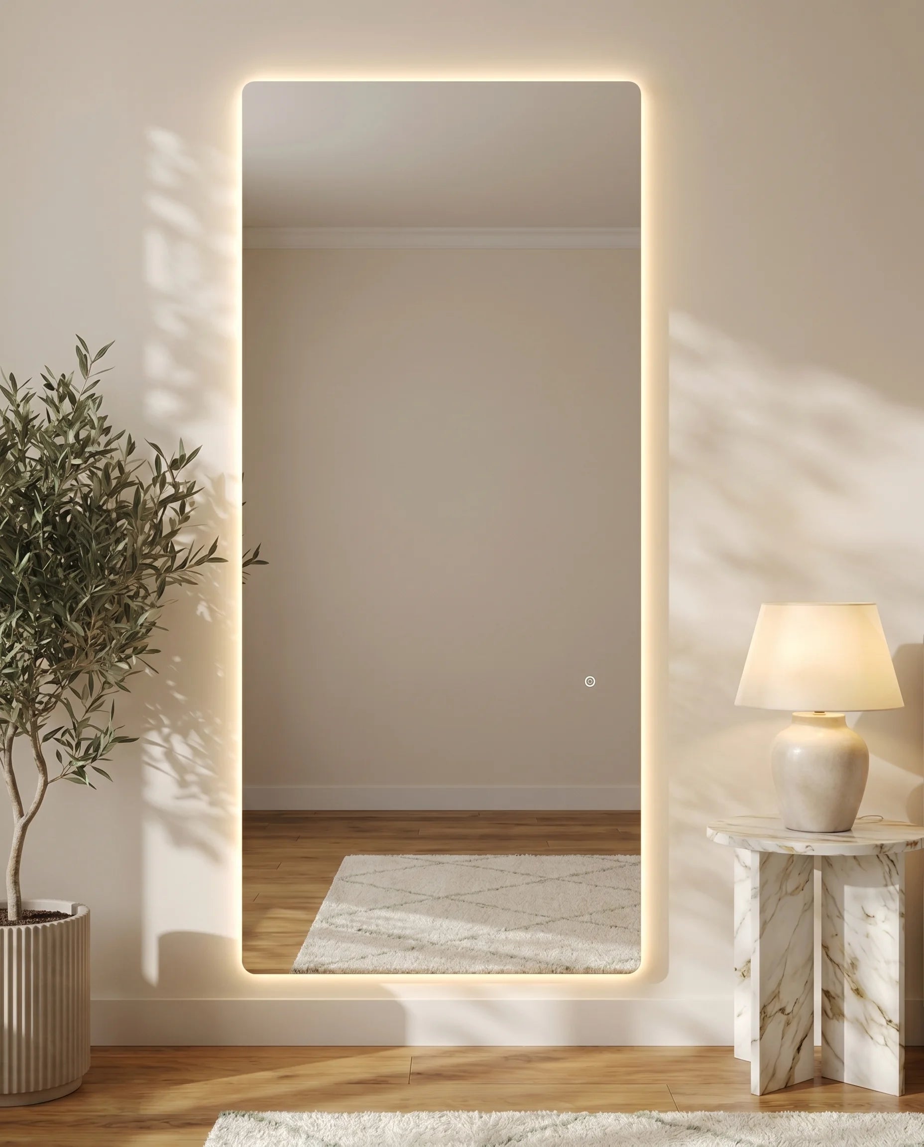 Stella Frameless Rectangular Mirror with LED