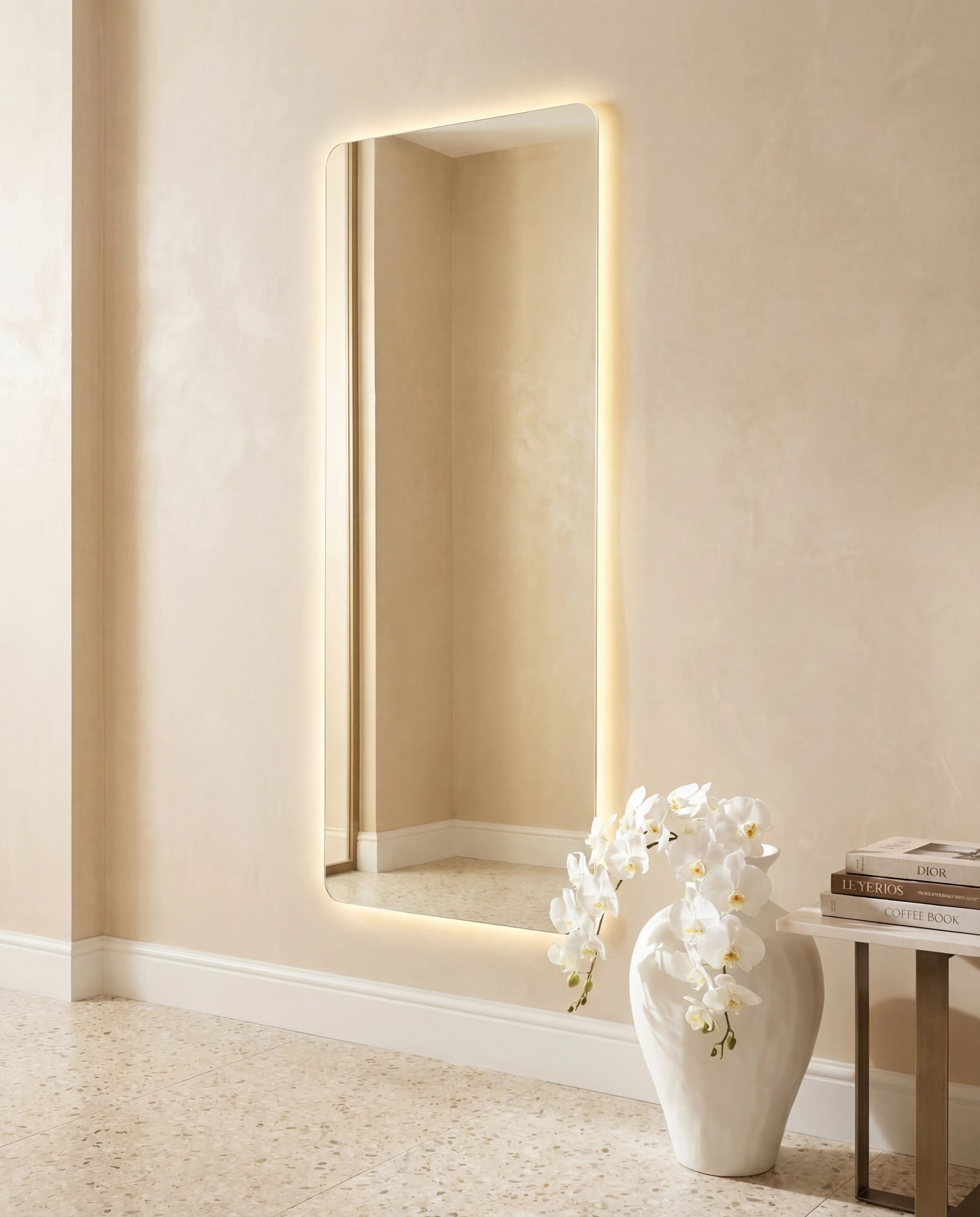 Stella Frameless Rectangular Mirror with LED