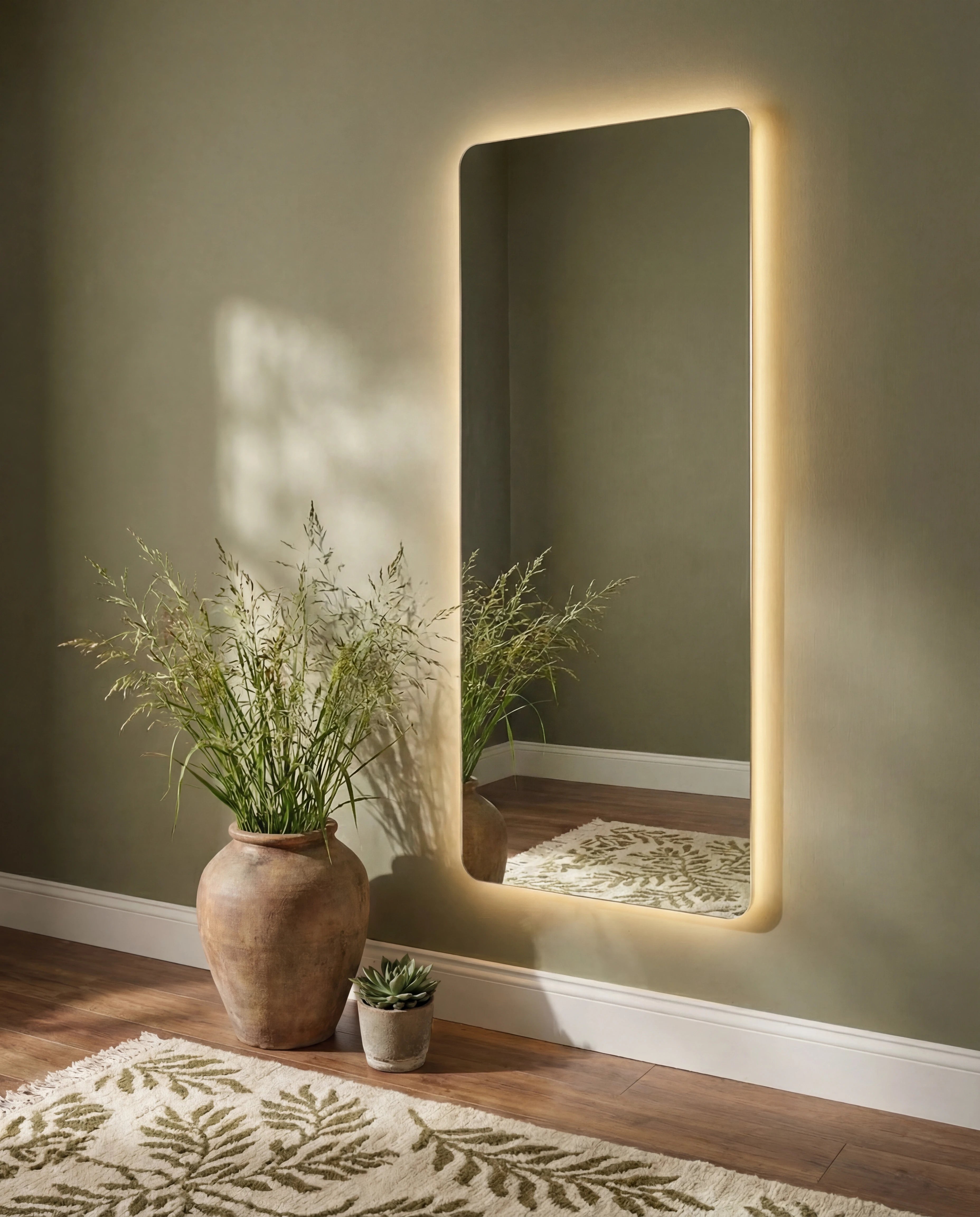 Stella Frameless Rectangular Mirror with LED