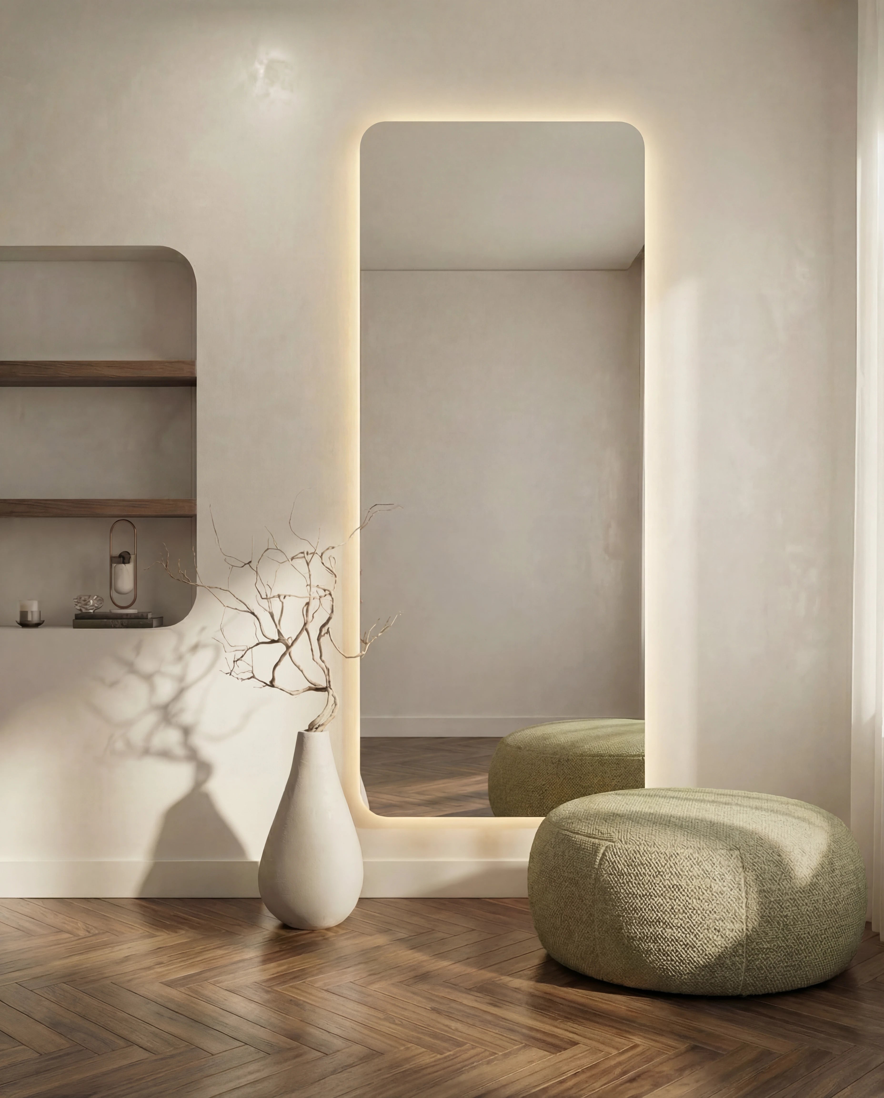 Stella Frameless Rectangular Mirror with LED