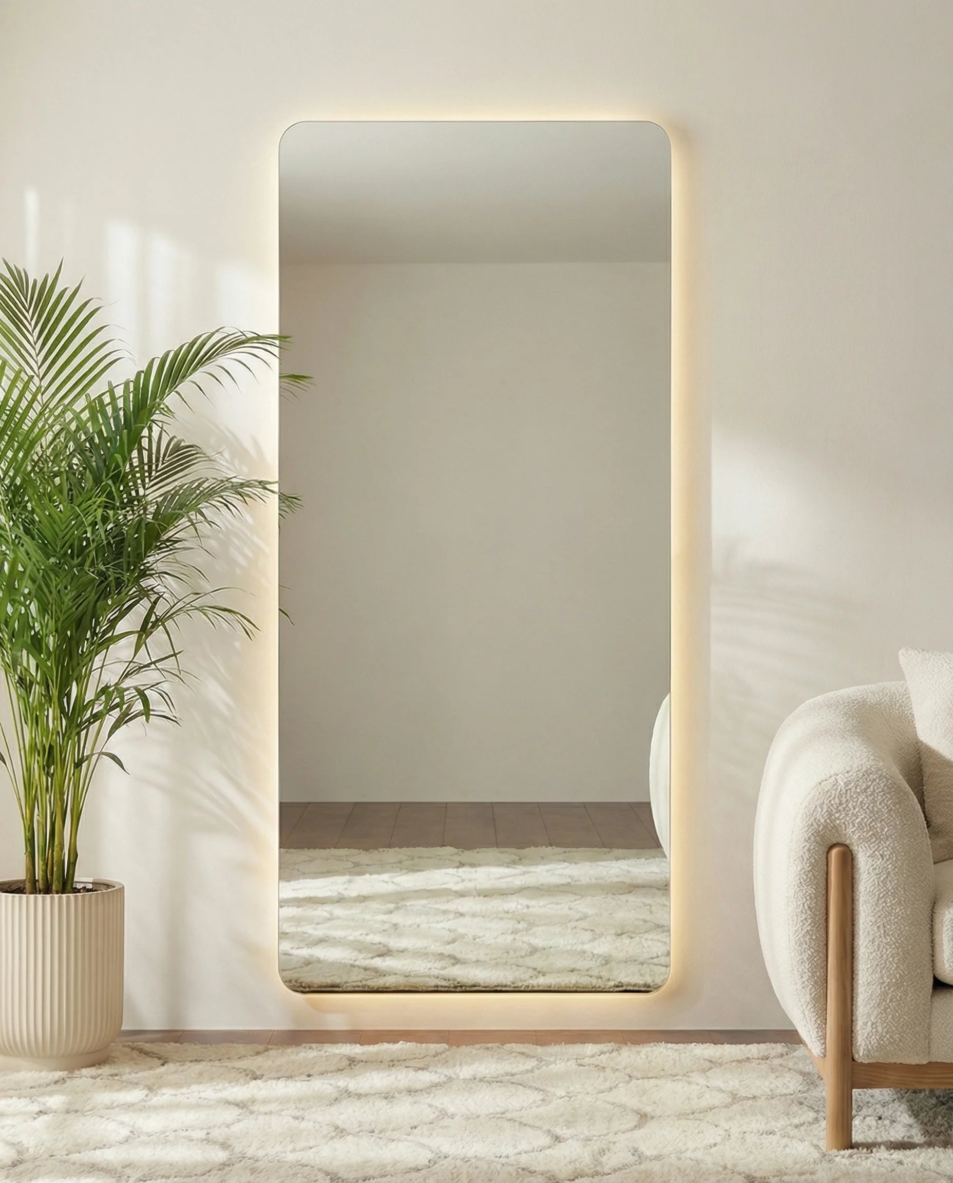 Stella Frameless Rectangular Mirror with LED