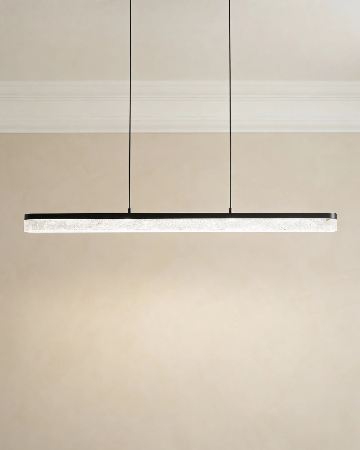 Black crystal island pendant light