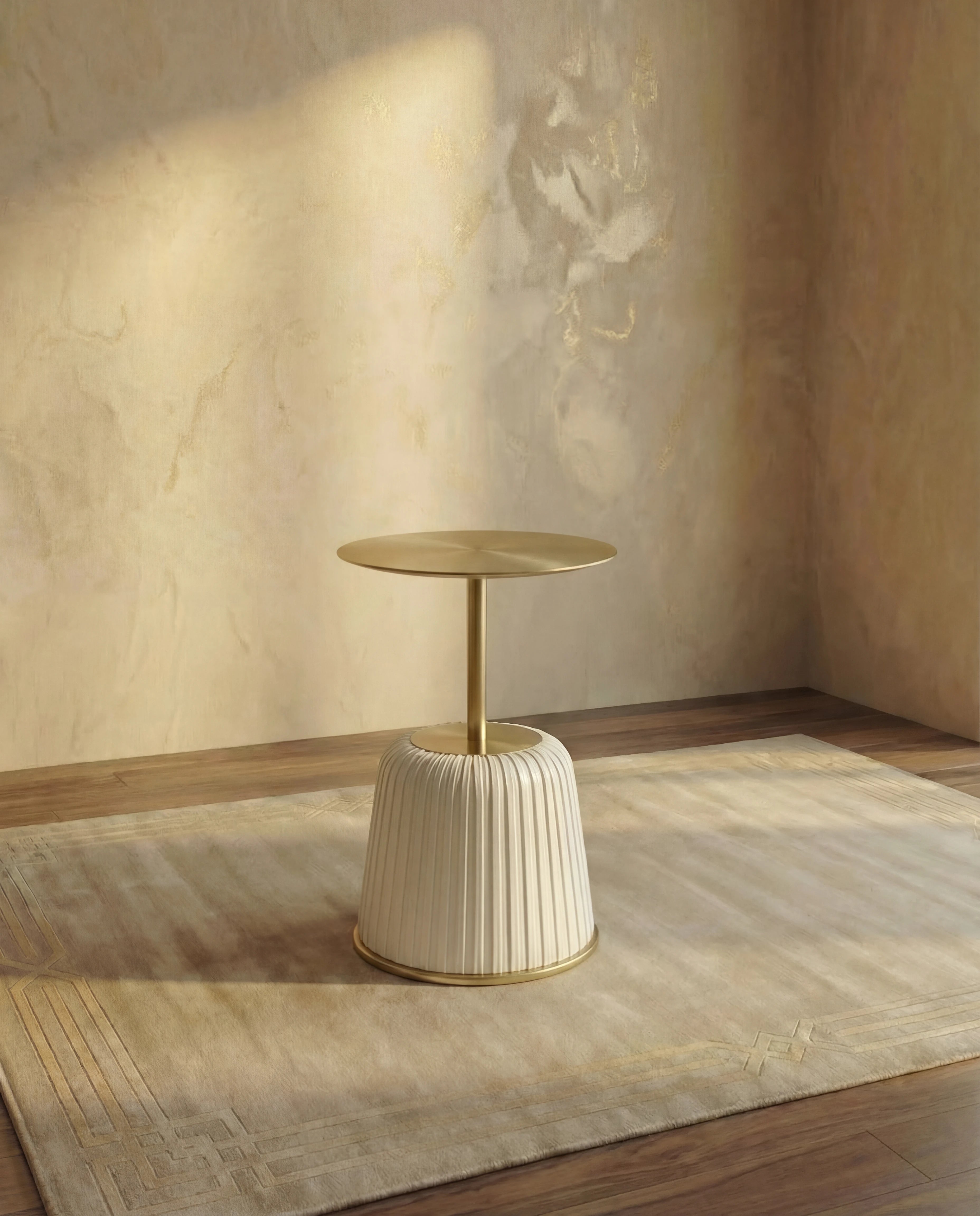 Valencia Gold & White Side Table