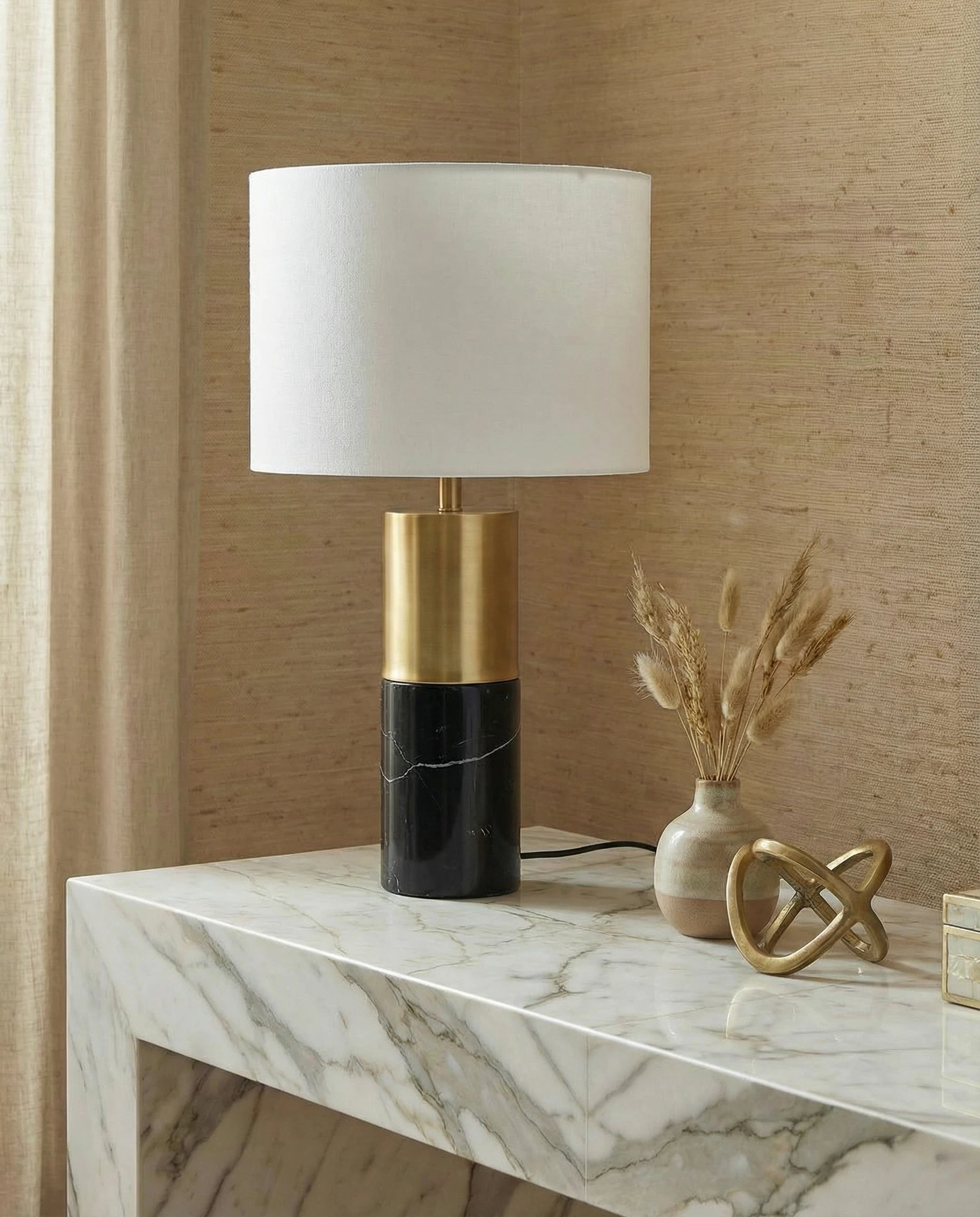 Victor Black & Gold Marble Table Lamp