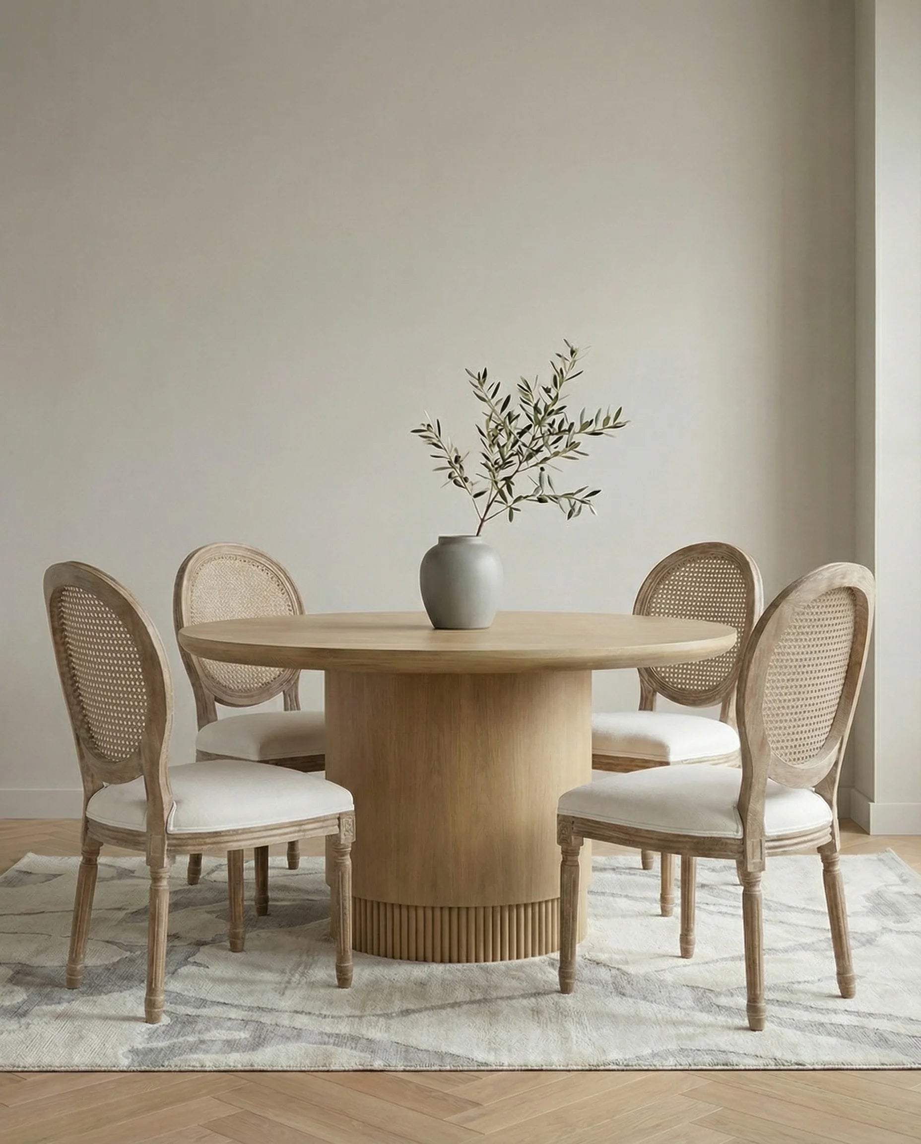 Victoria classic oval rattan dining chair in a Dubai dining room