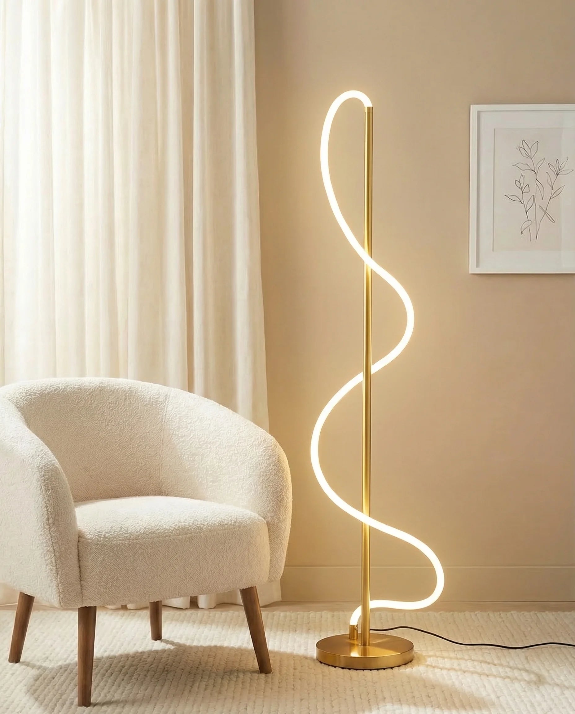 Vienna Sleek LED Spiral Floor Lamp
