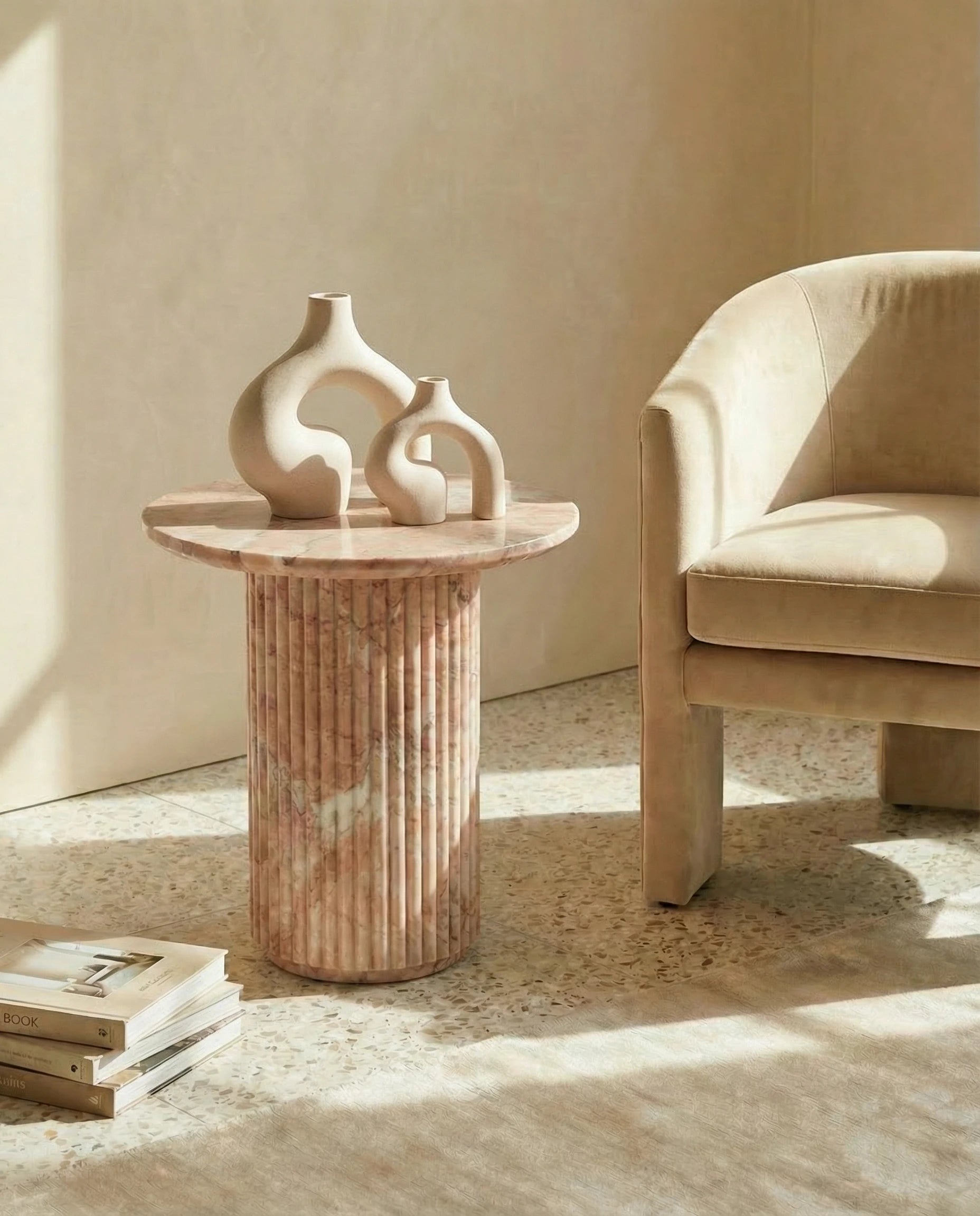 Wabi Sabi G-shaped White Ceramic Vase
