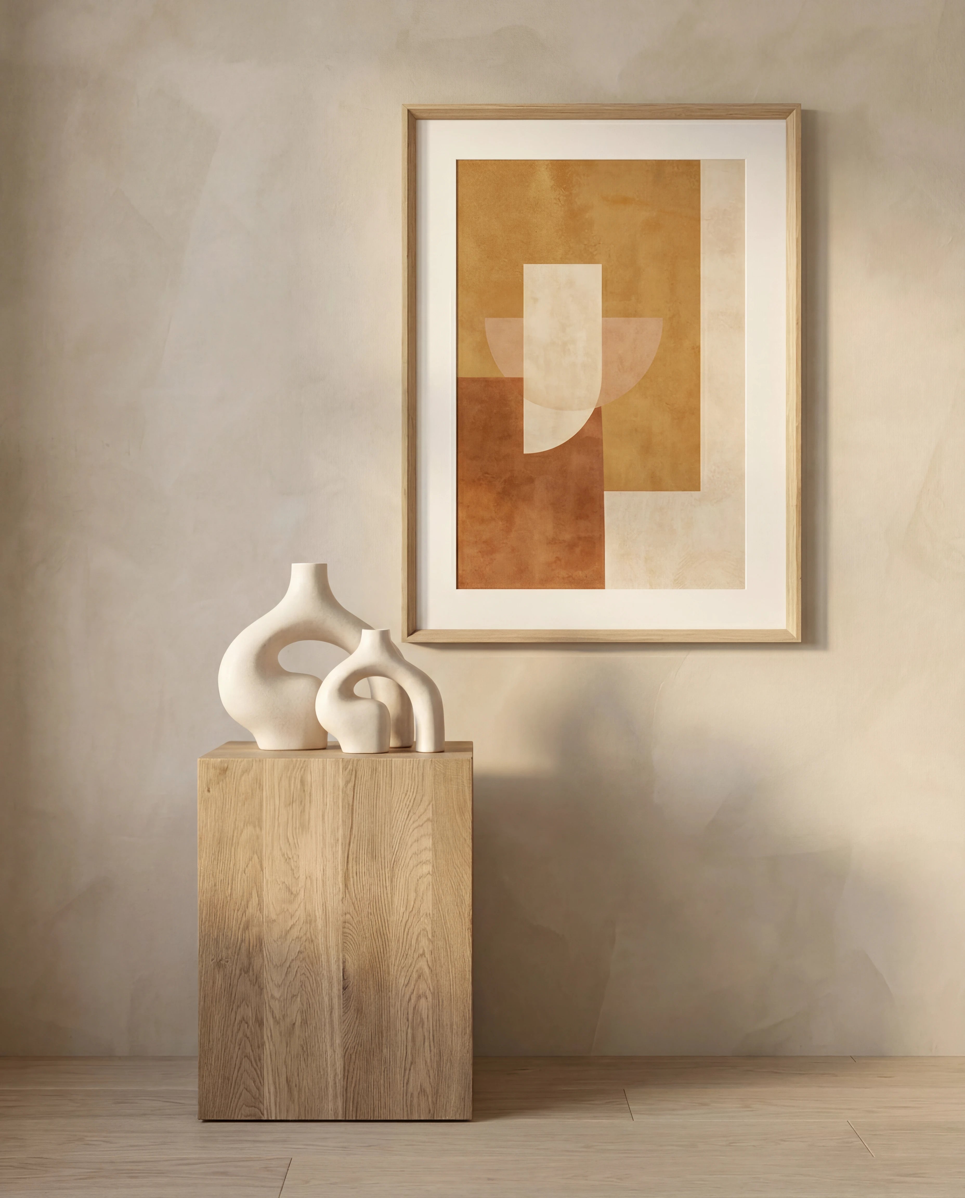 Wabi Sabi G-shaped White Ceramic Vase