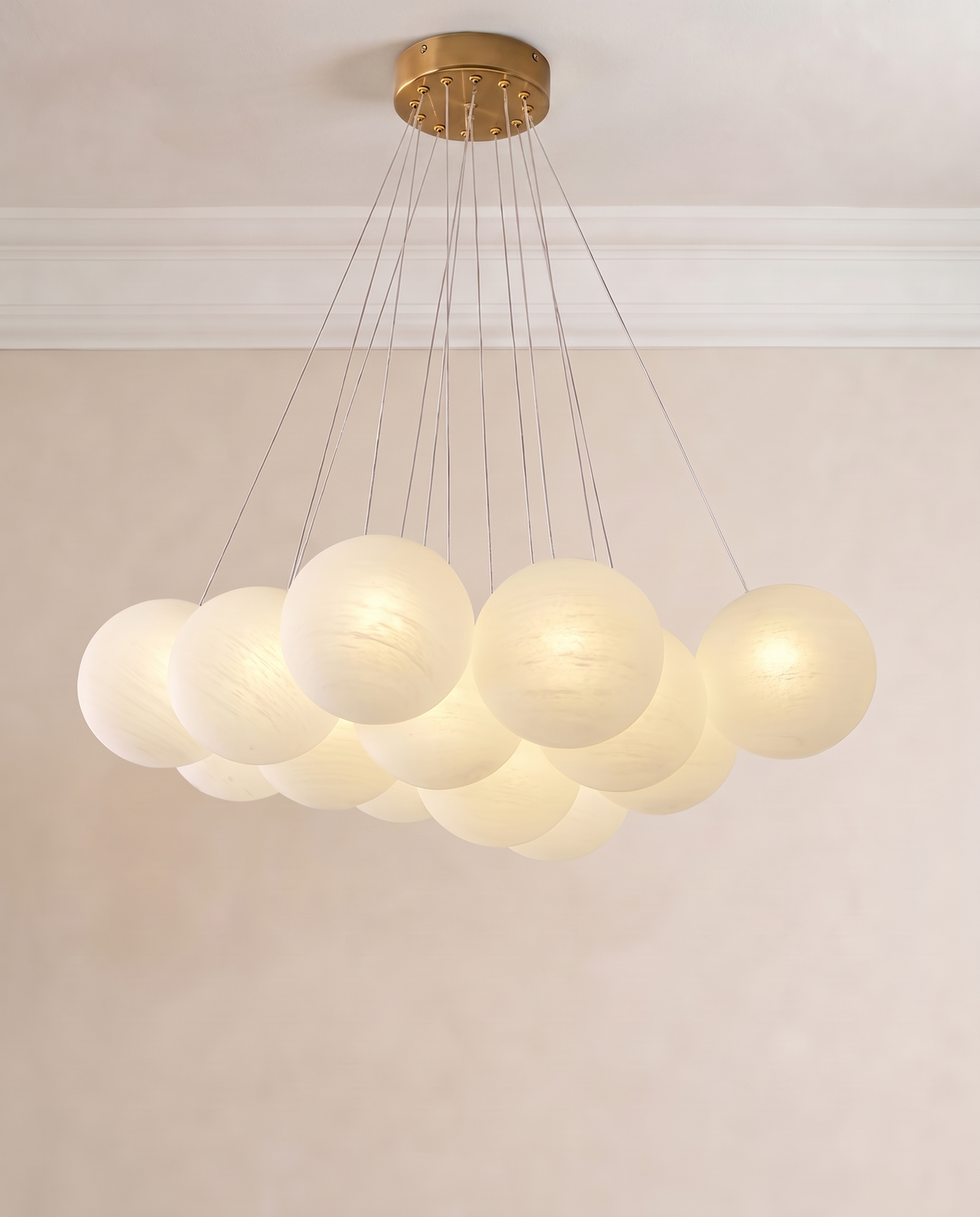 Frosted bubble glass chandelier