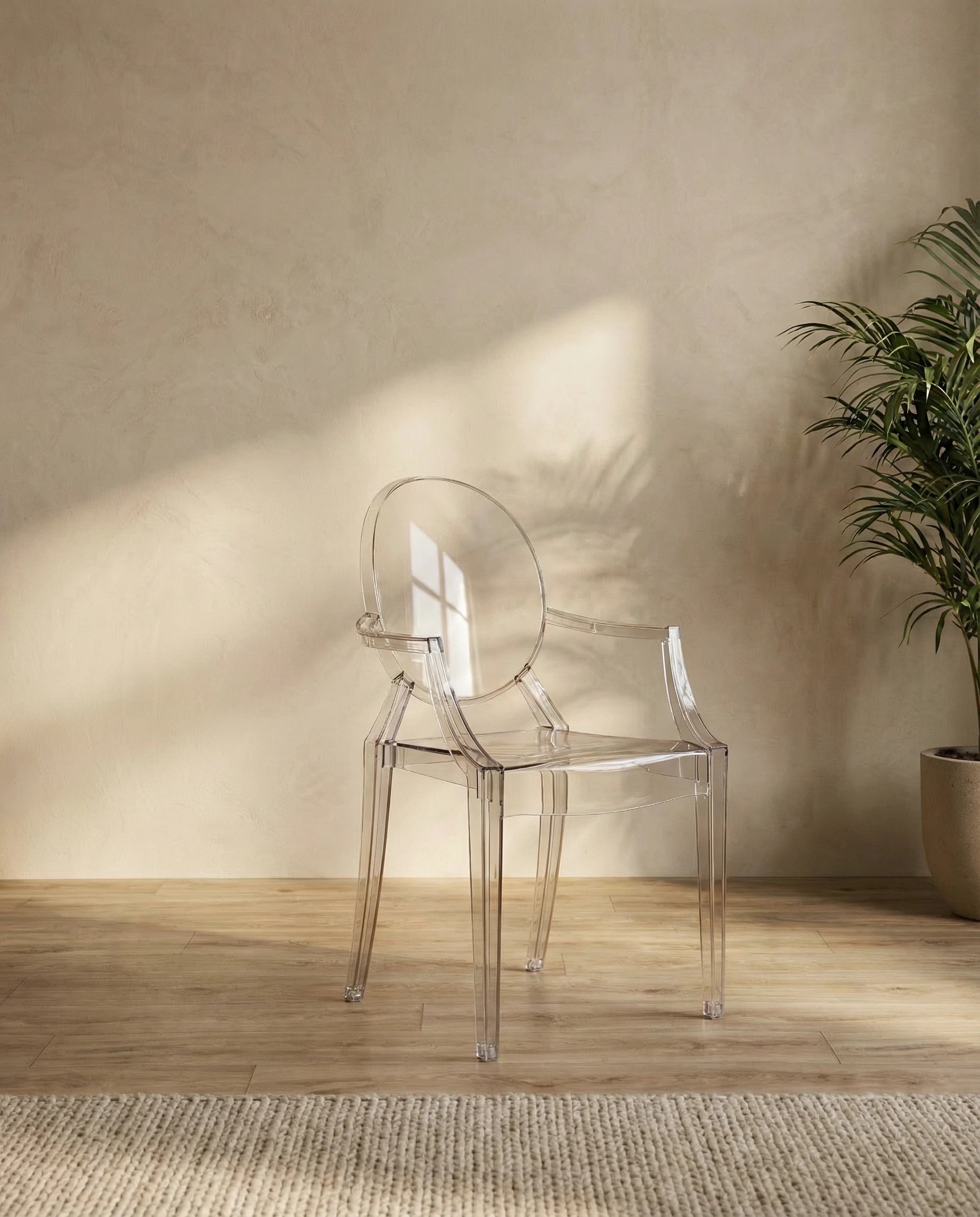 Zeba Clear Acrylic Chair with Armrest