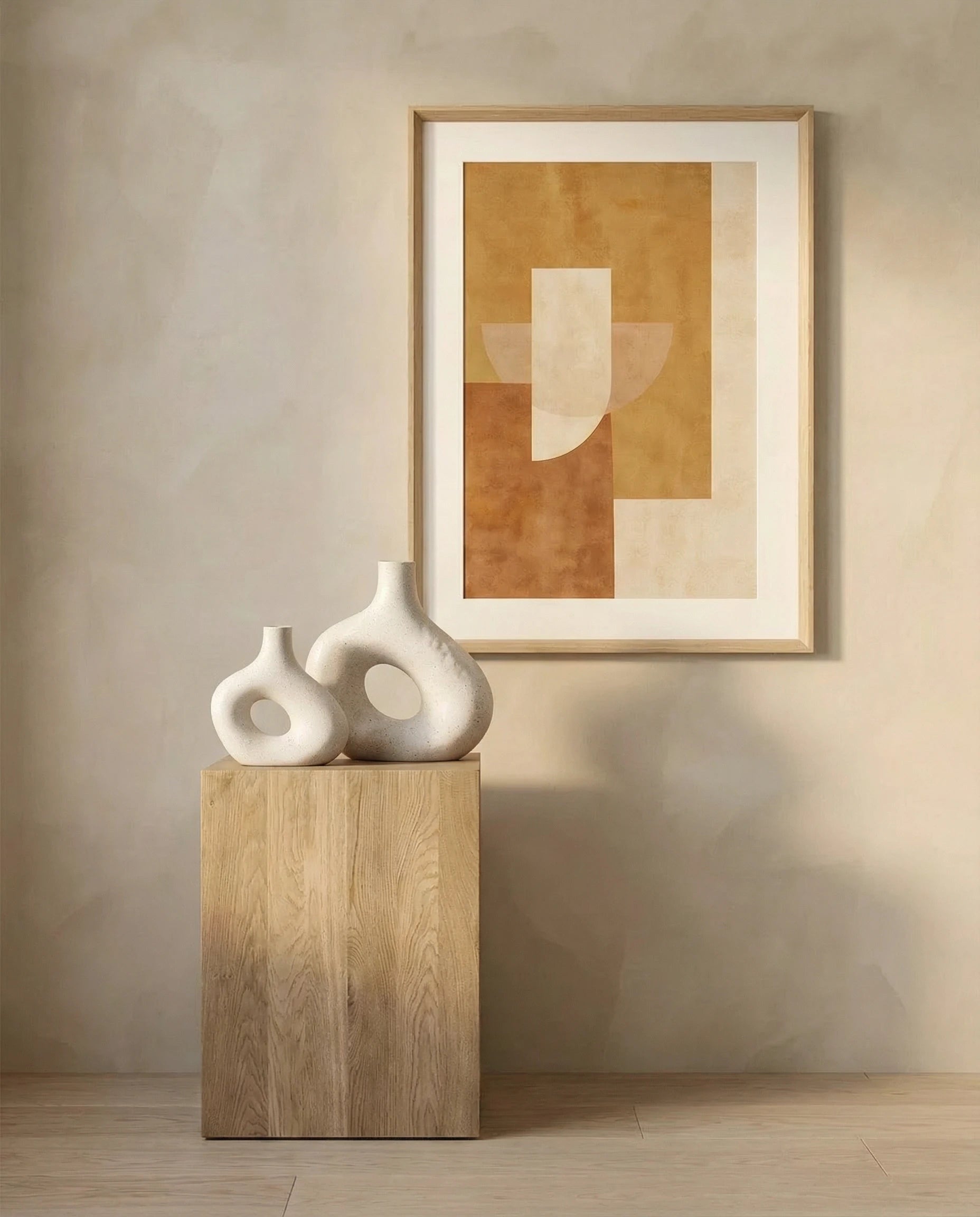 Zen Decorative Ivory Loop Ceramic Vase