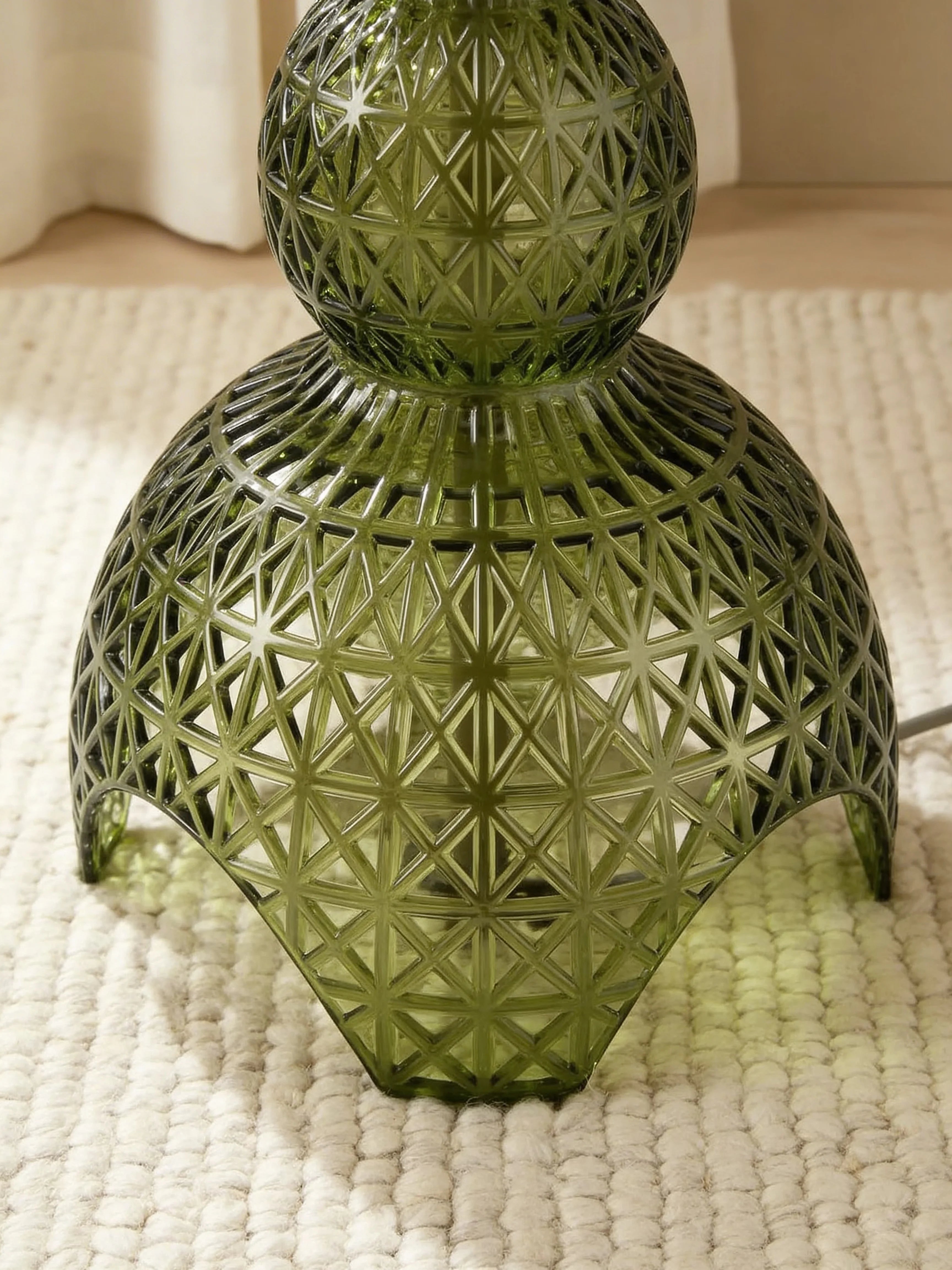 Zumra Emerald Green Glass Floor Lamp