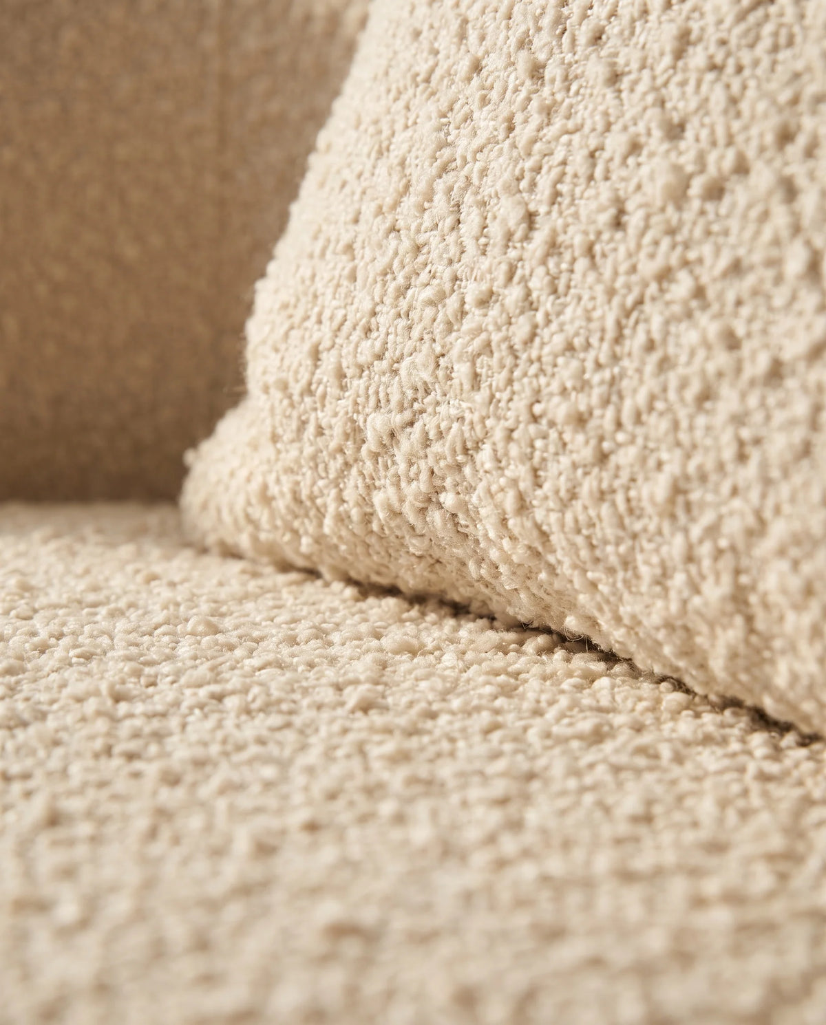 Marlowe bouclé lounge chair detail
