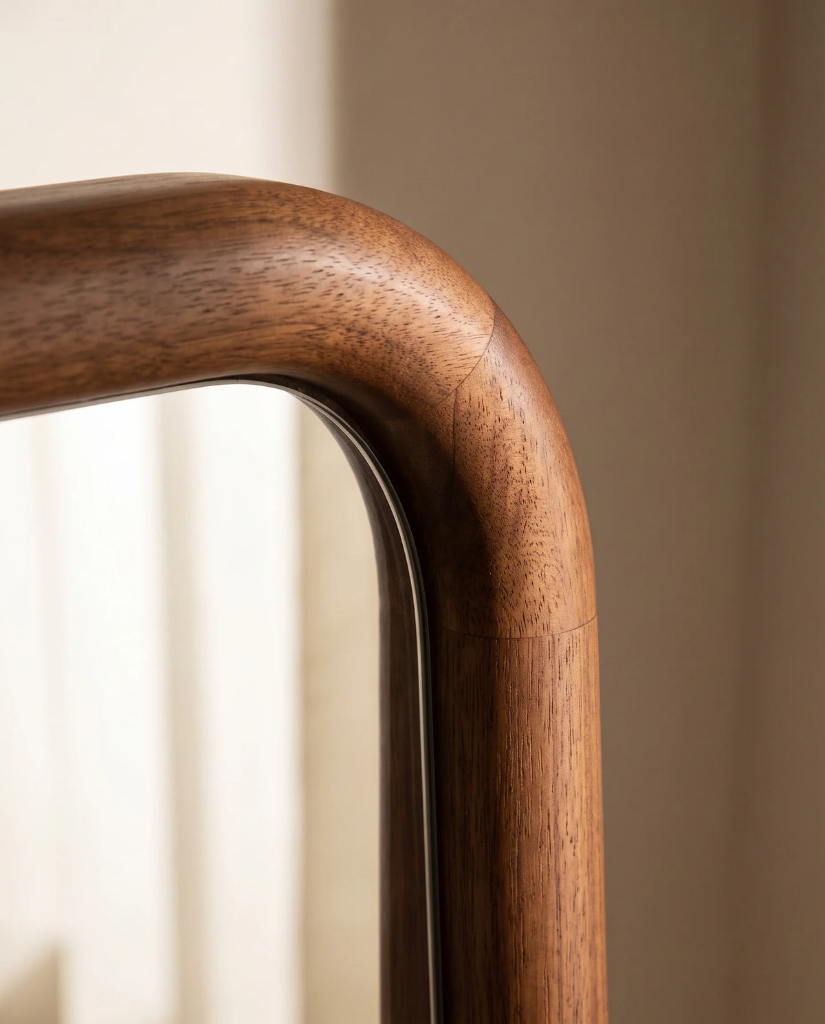 Marsden mirror warm wood frame detail
