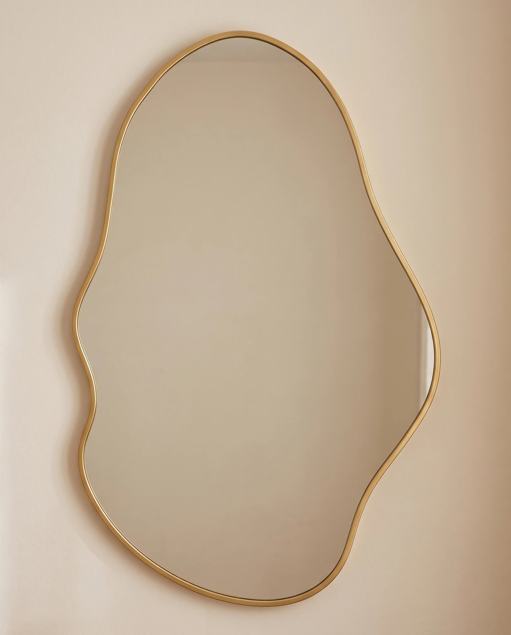 Onda gold irregular wall mirror