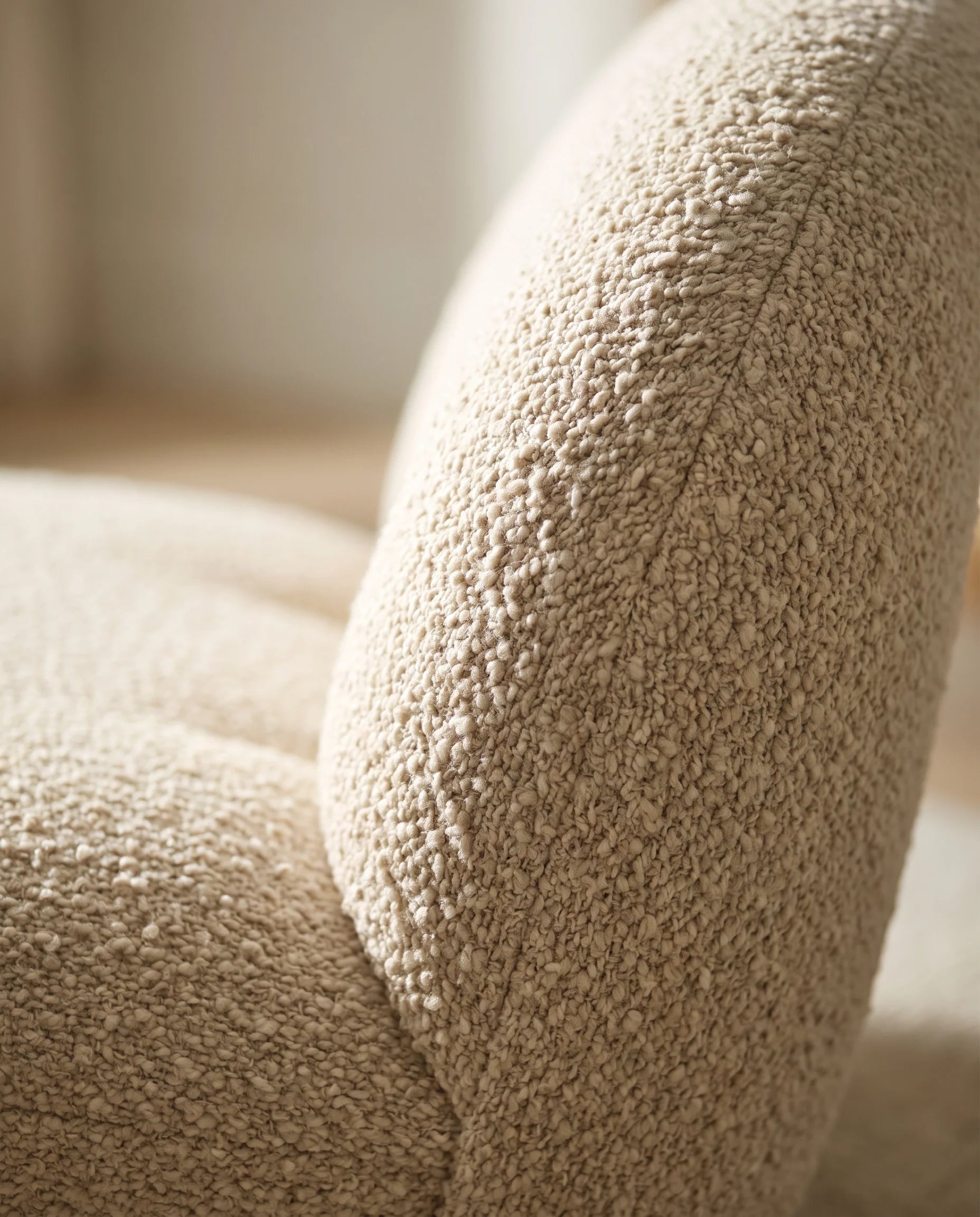 Otto bouclé lounge chair detail