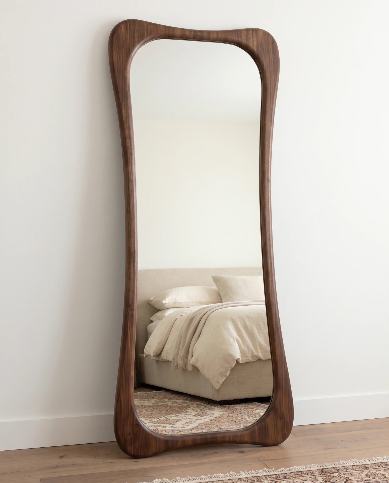 Sahara wood irregular floor mirror