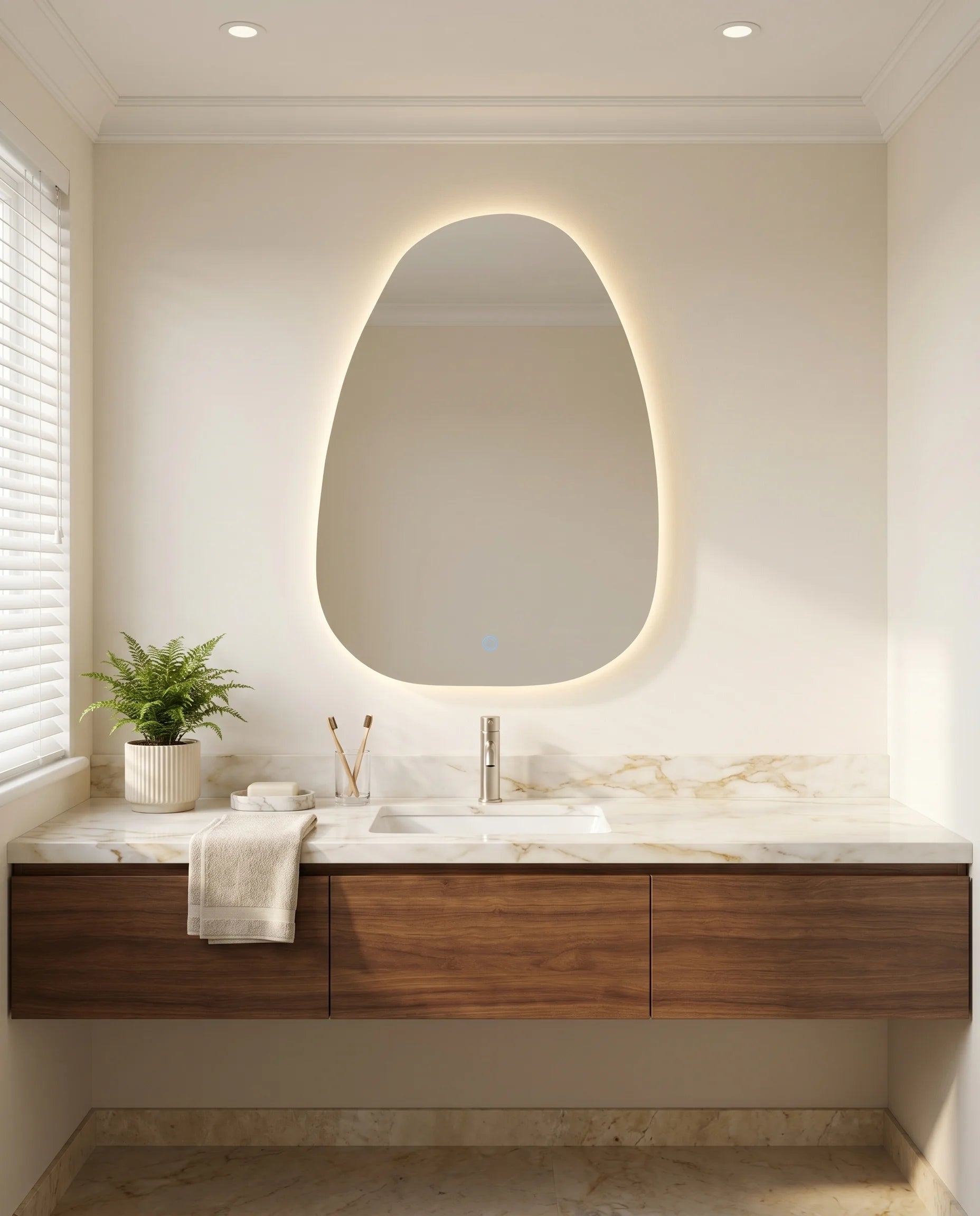 Salma Lighted Frameless Freeform Mirror (LED)