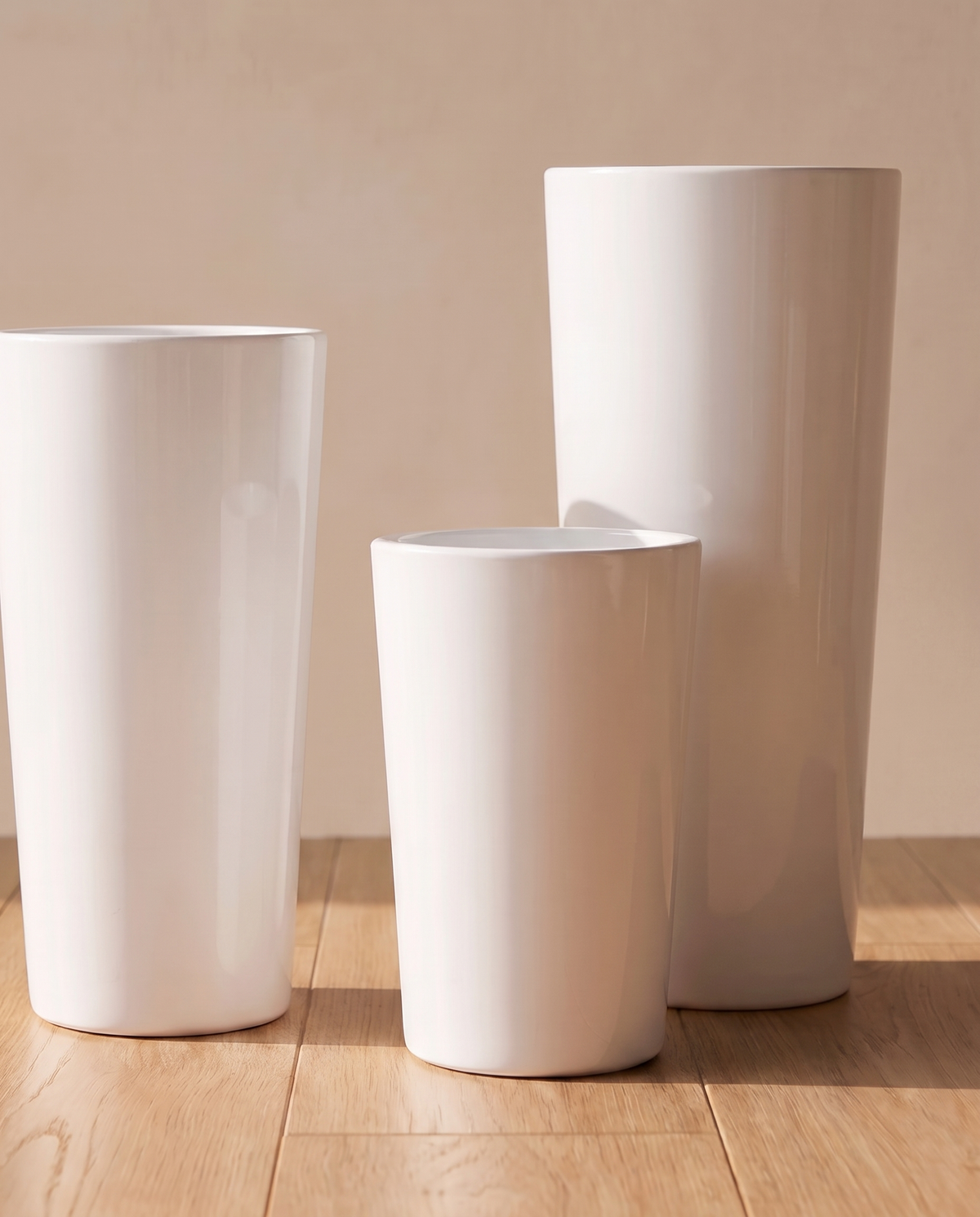 White Fiber Glass Planter – alternate view