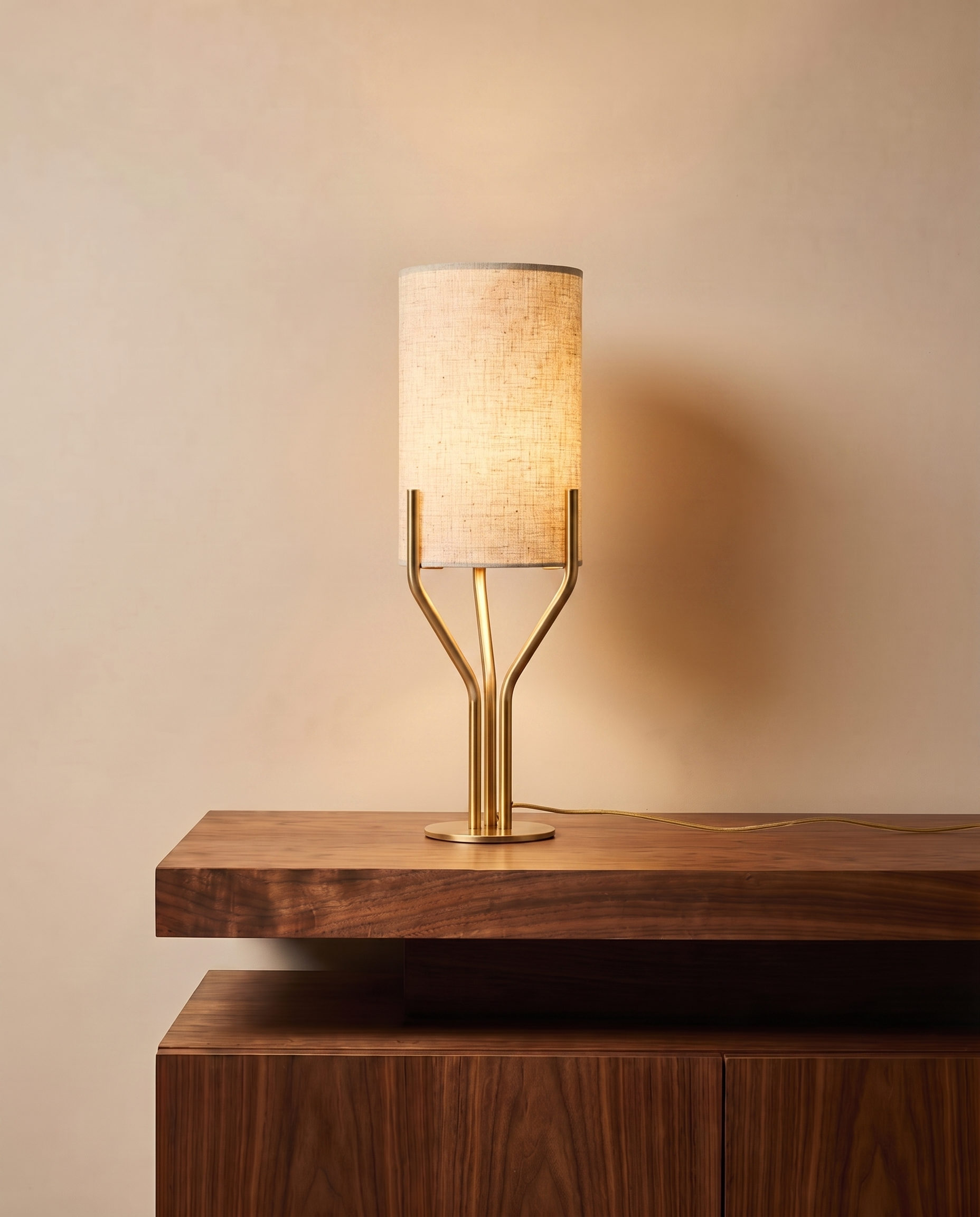 Gold textured table lamp, detail