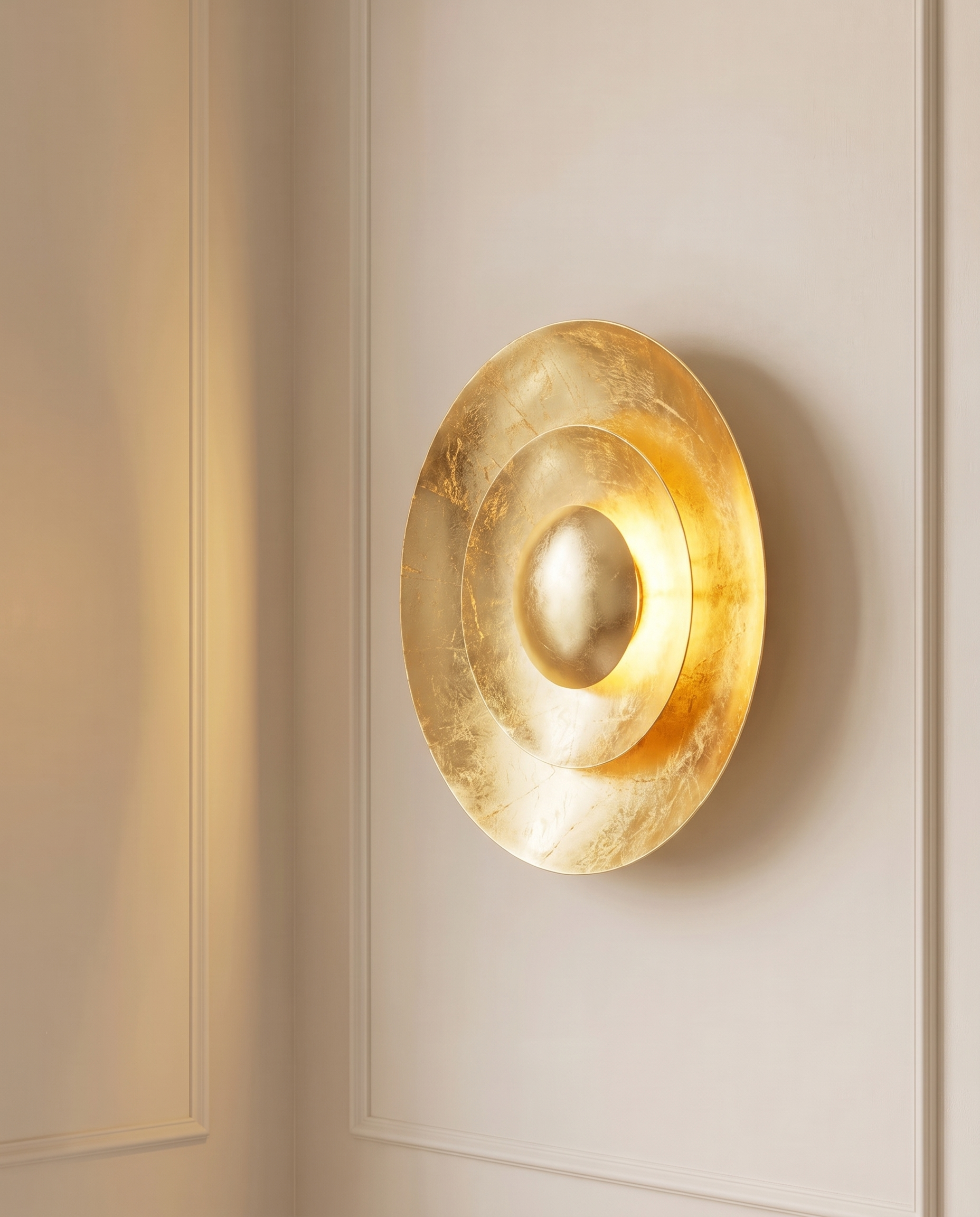Lira Gold Shell Wall Light, detail view — The Home Peck