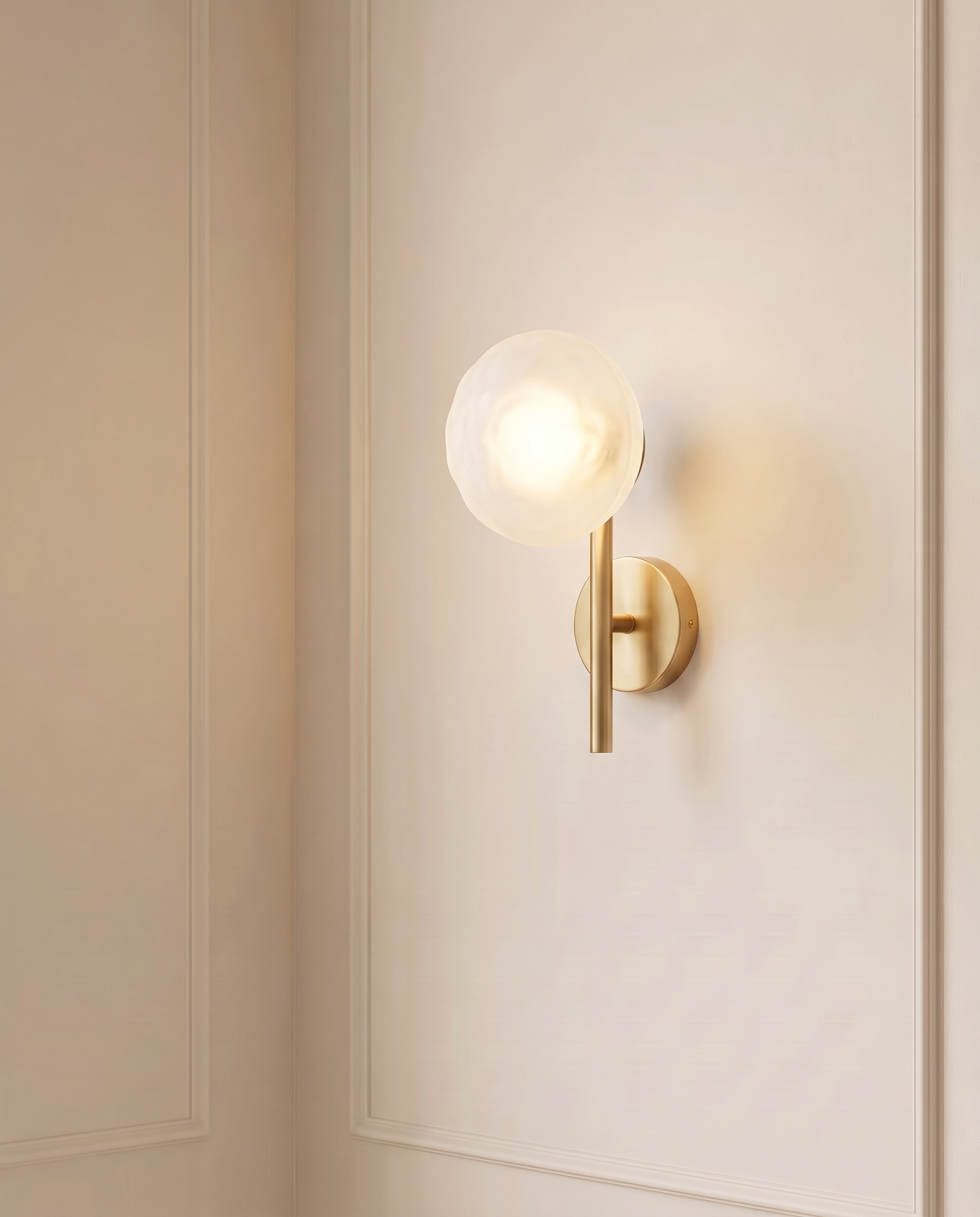 Brass Aura Wall Light, detail view — The Home Peck