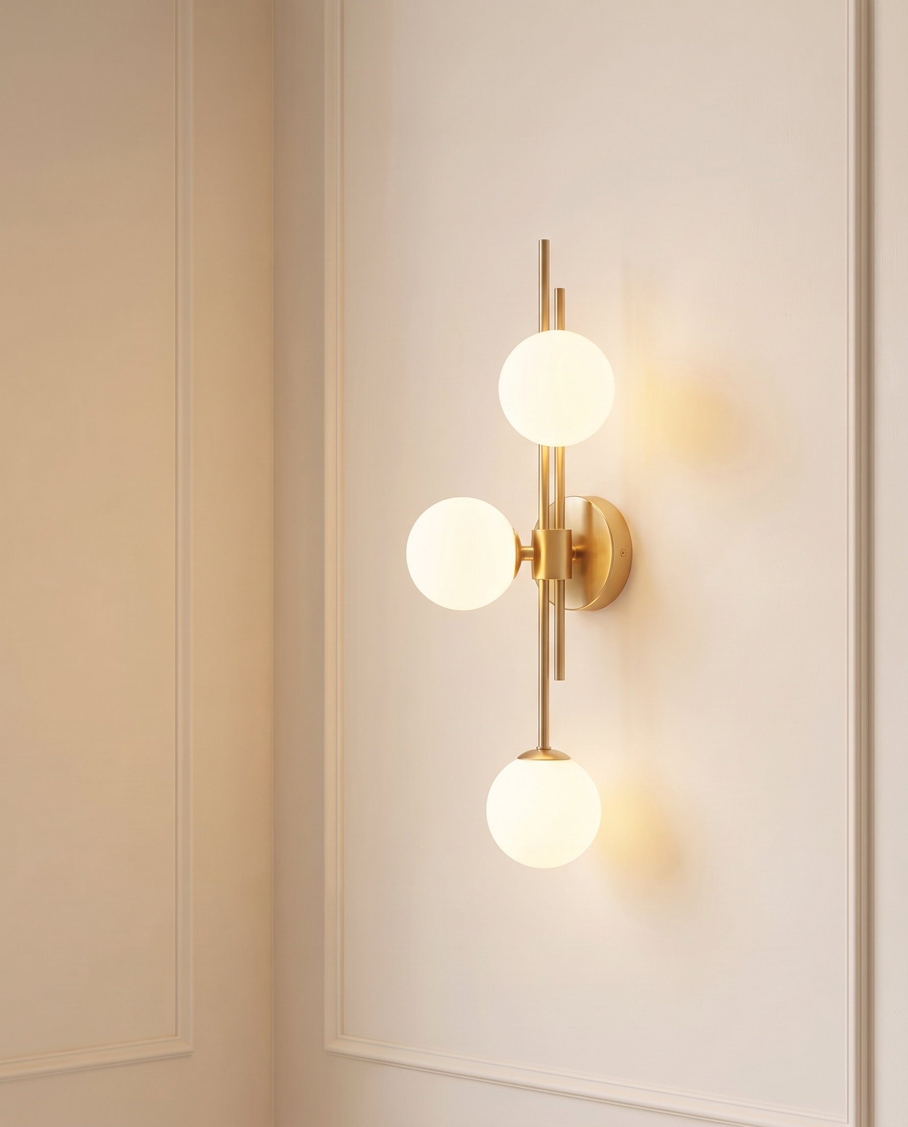 Globe Glass LED Wall Light, detail view — The Home Peck