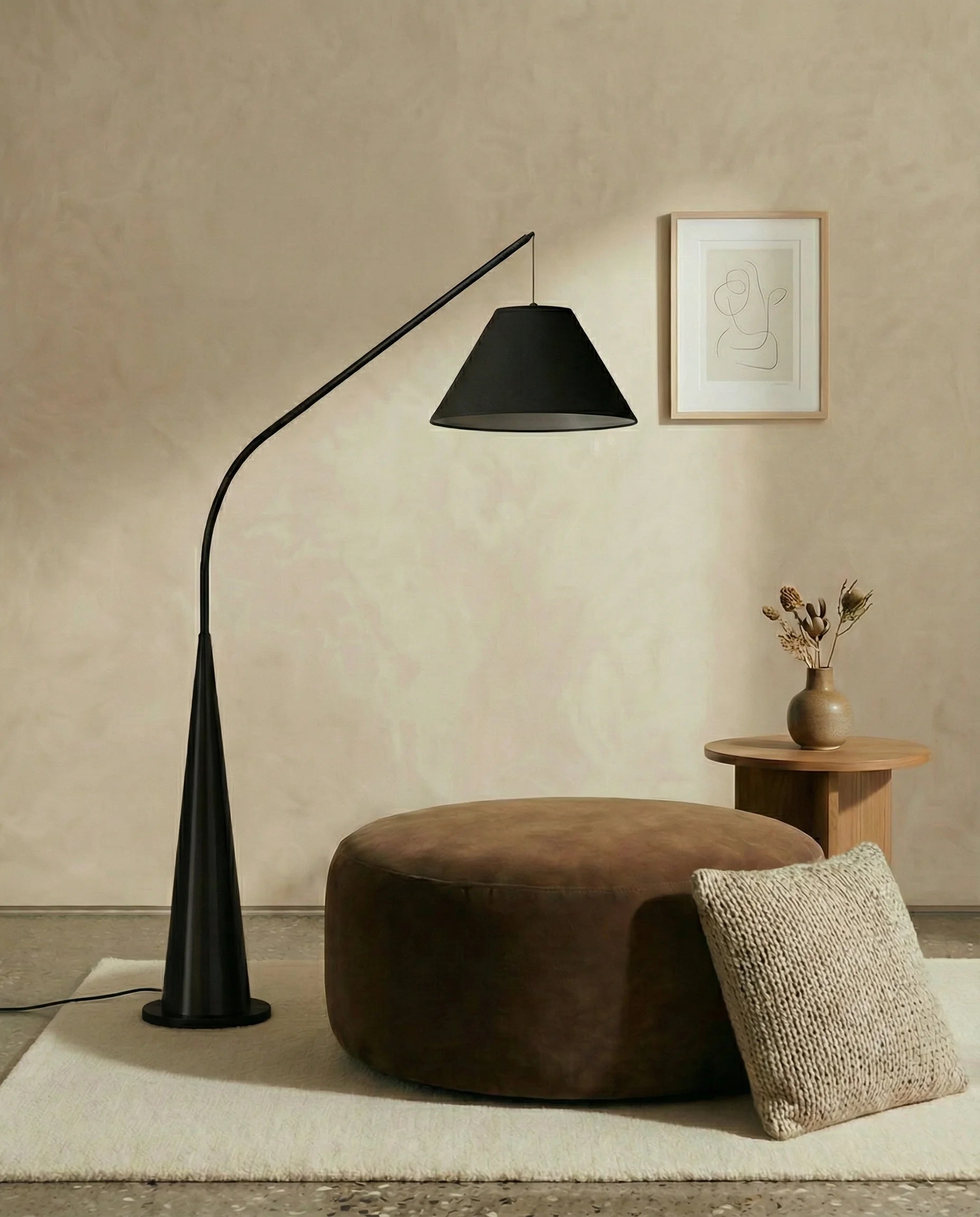 Moretti Black Fishing Rod Standing Lamp