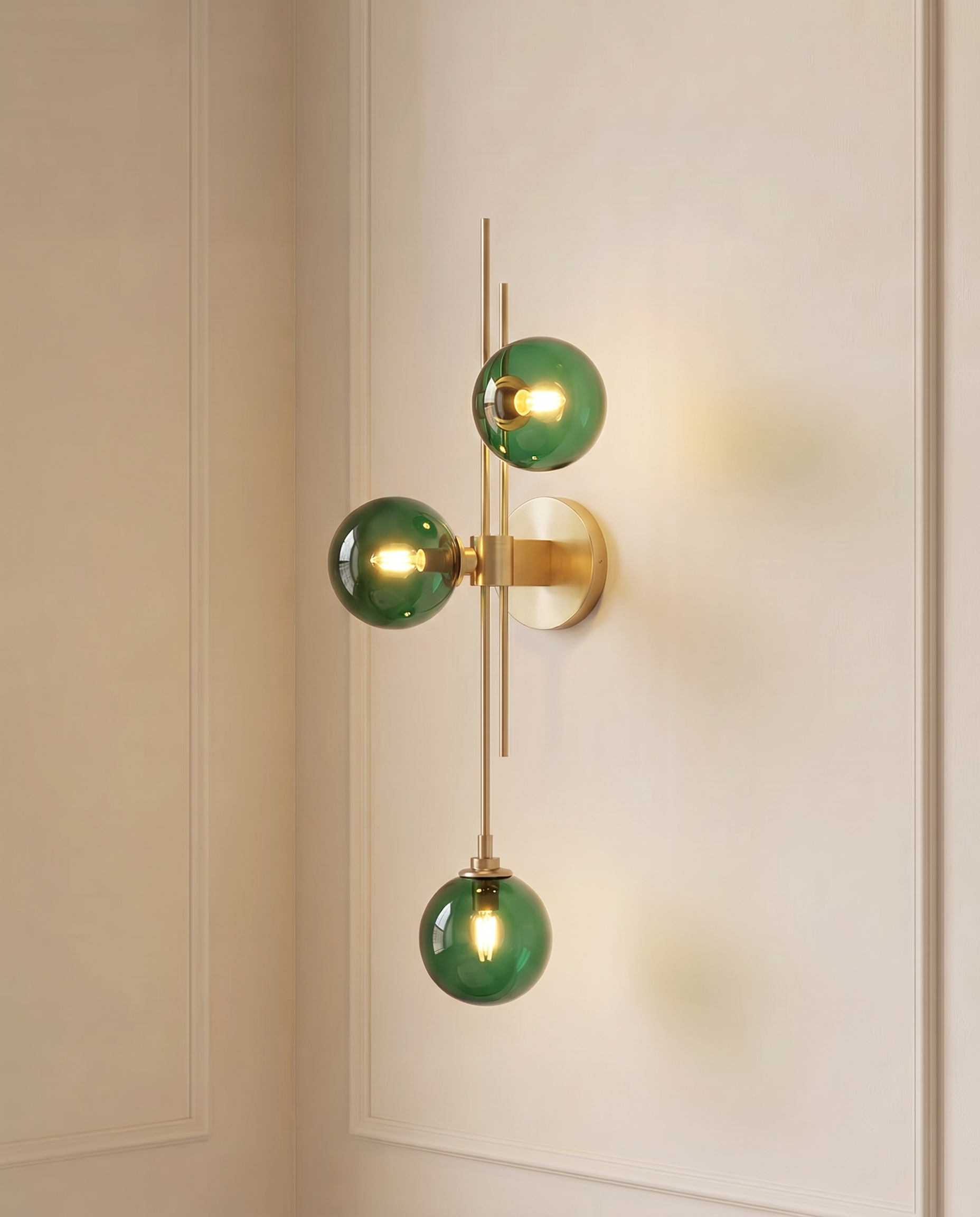 Trio Globe Wall Light, detail view — The Home Peck